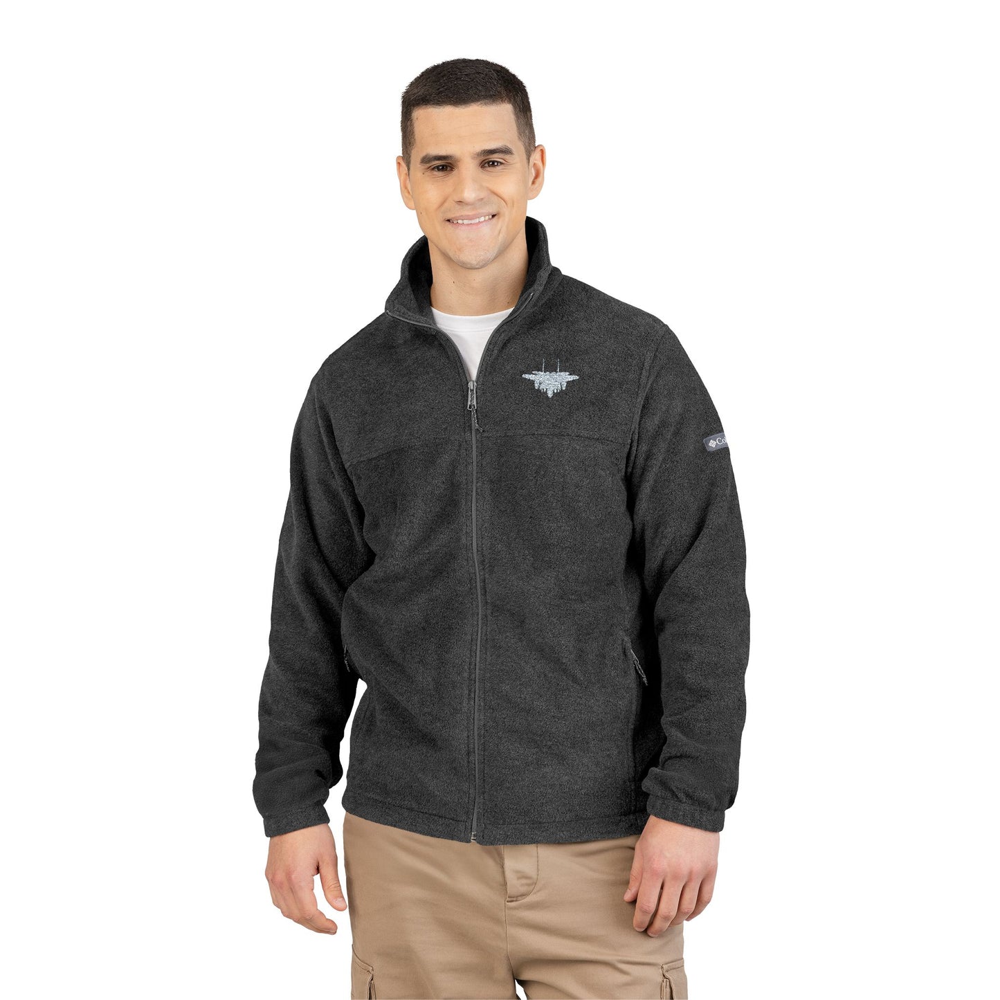 F-15E Angled Front Silhouette Embroidered Columbia Fleece Jacket