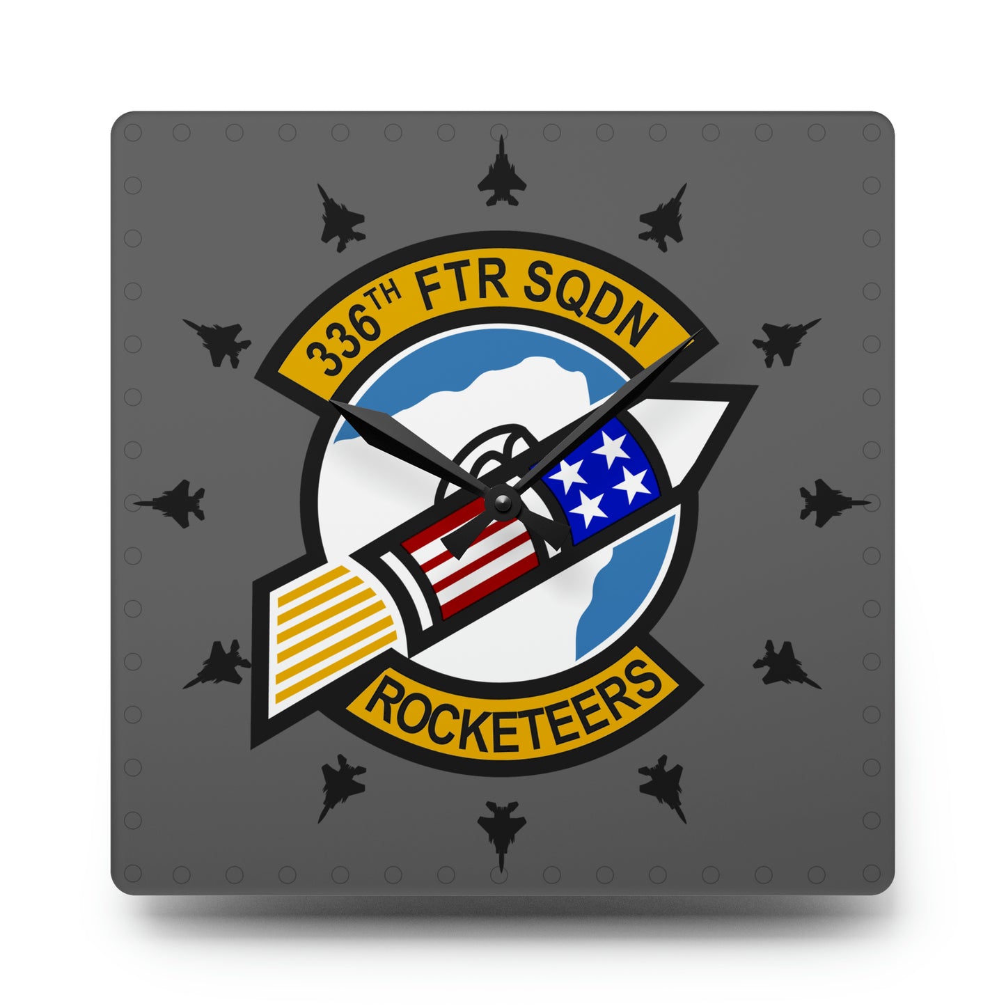 336FS "Rocketeers" Acrylic Wall Clock, Round or Square Options