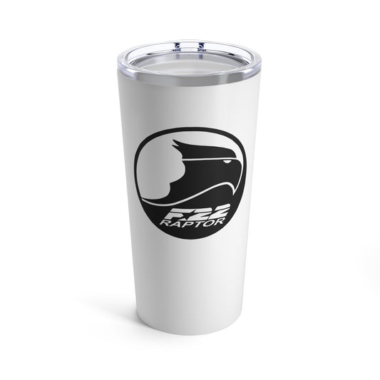 Tumbler 20oz, White, F-22 Raptor