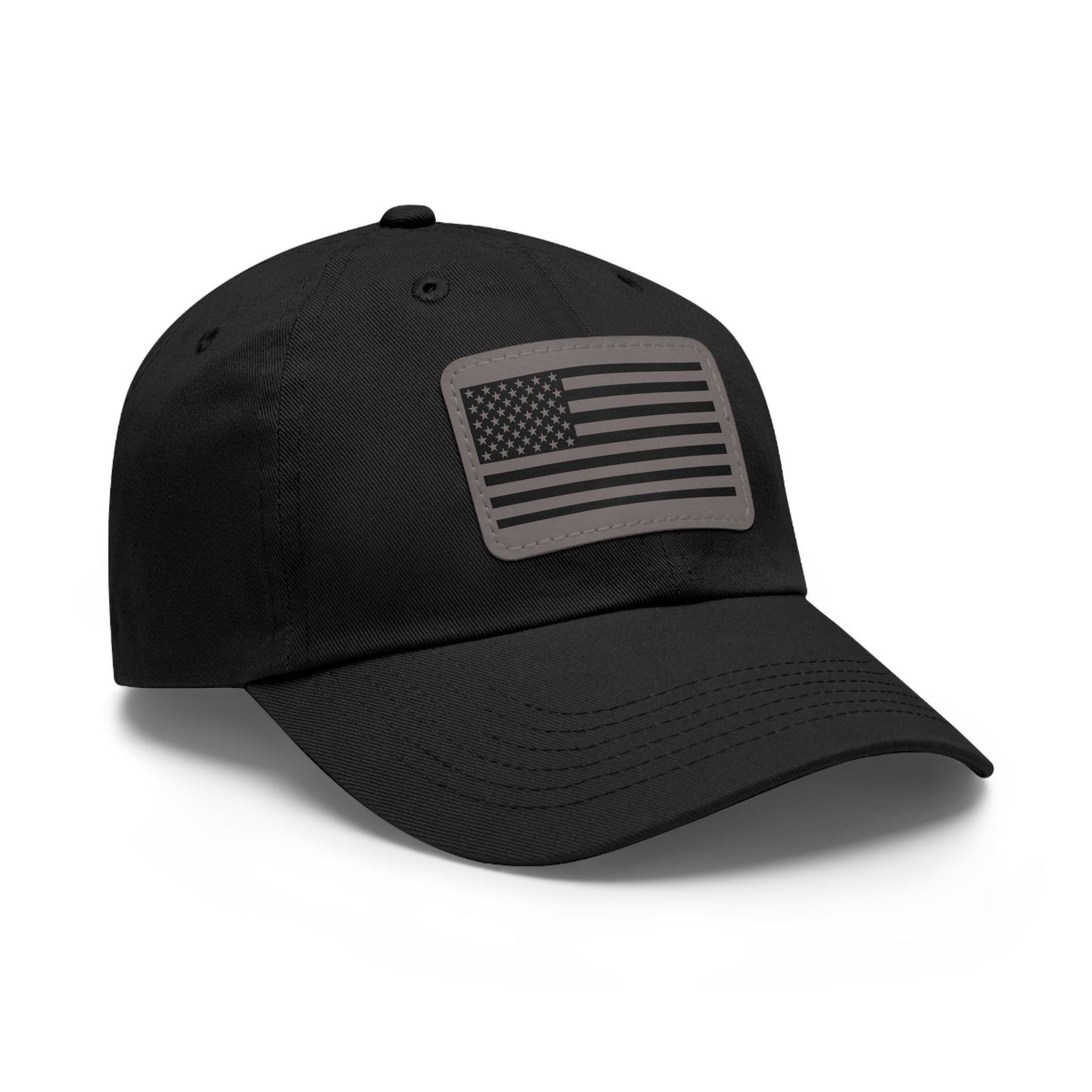 American Flag Leather Patch Hat, Multiple Colors