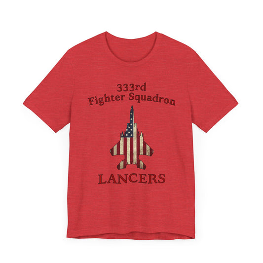 333FS Lancers Eagle Flag Unisex Jersey Short Sleeve Tee, Multiple Colors