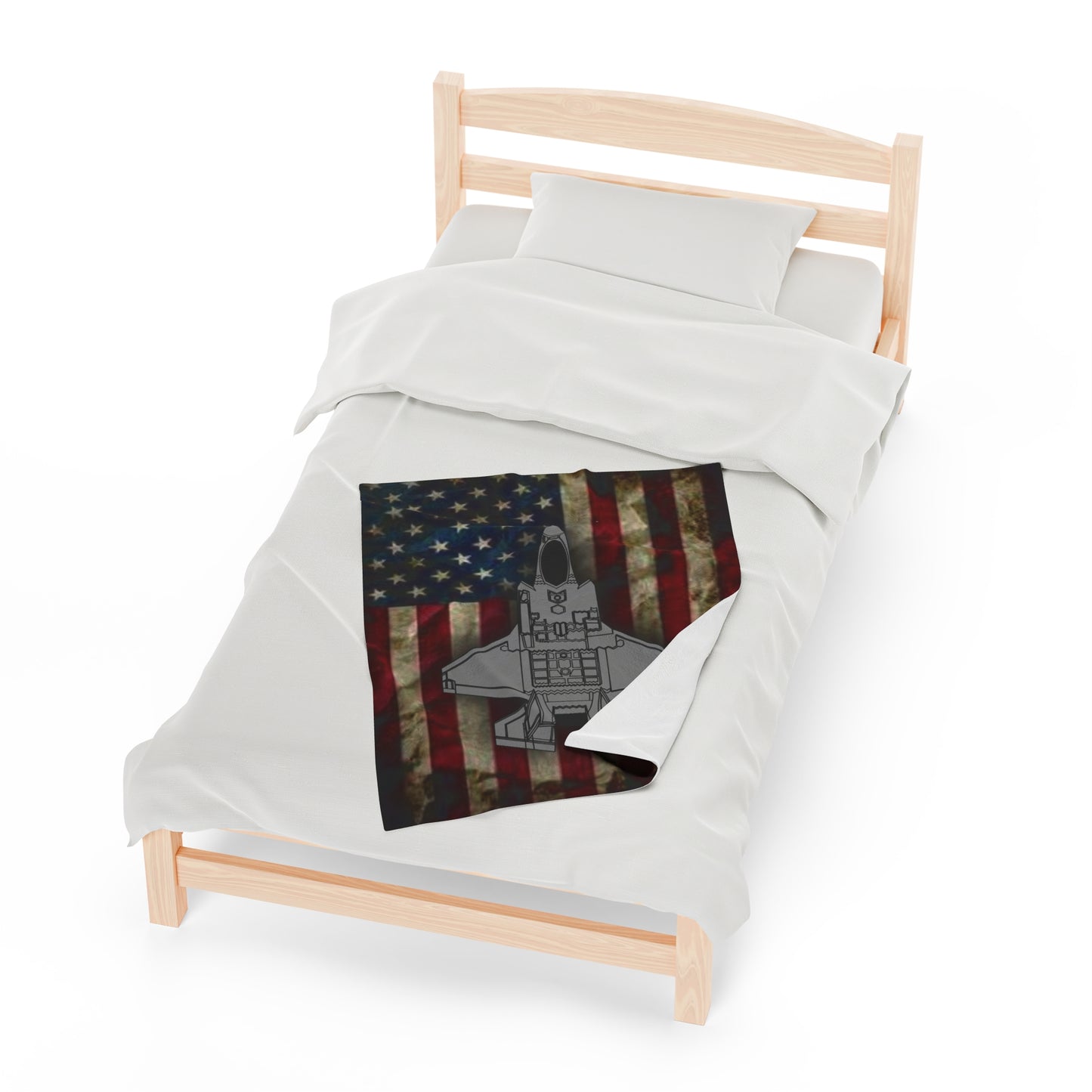 F-35A Old Glory Velveteen Plush Blanket, 3 Sizes