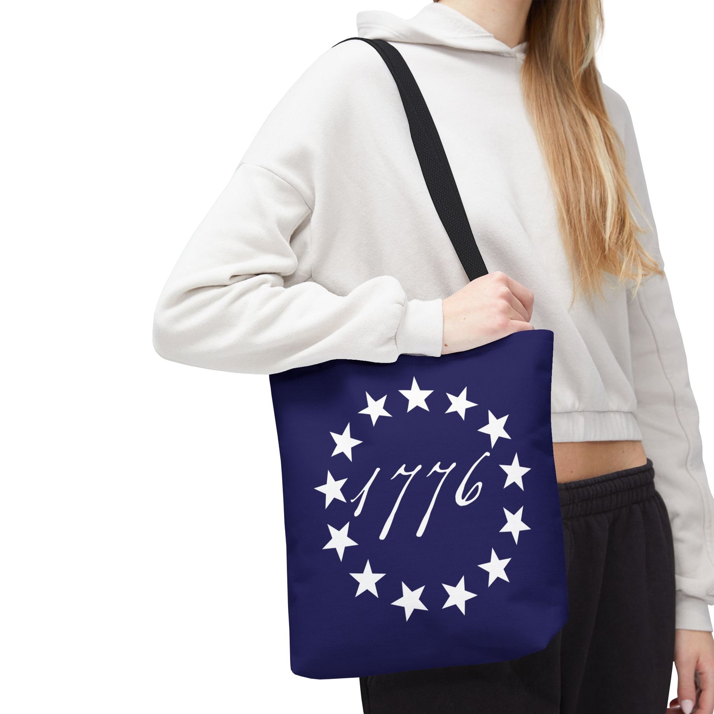 1776 Betsy Ross Flag Tote Bag — Patriotic Independence Day Grocery & Beach Tote
