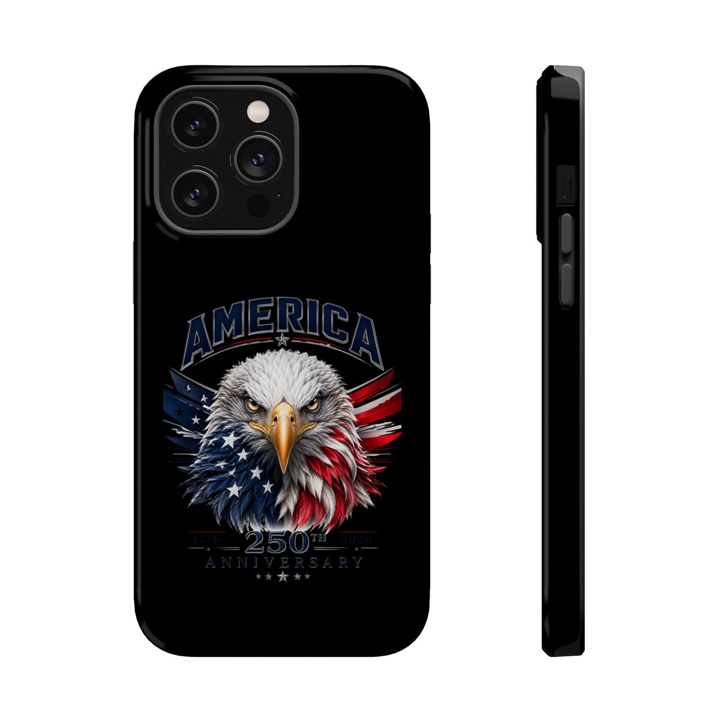 America 250th Anniversary Magnetic Tough Cases for iPhone & Samsung, Black