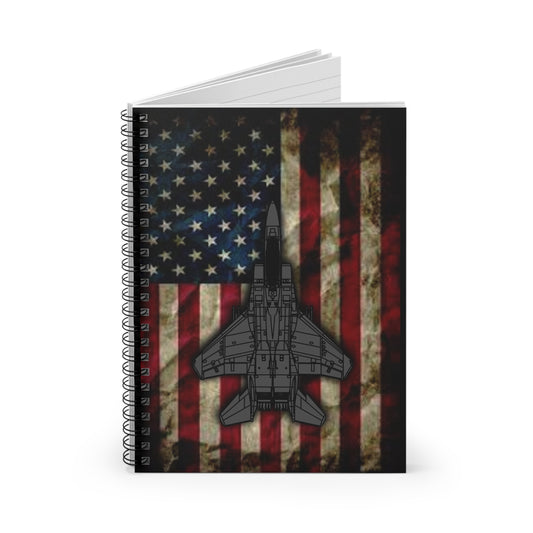 F-15E Flag Spiral Notebook - Ruled Line