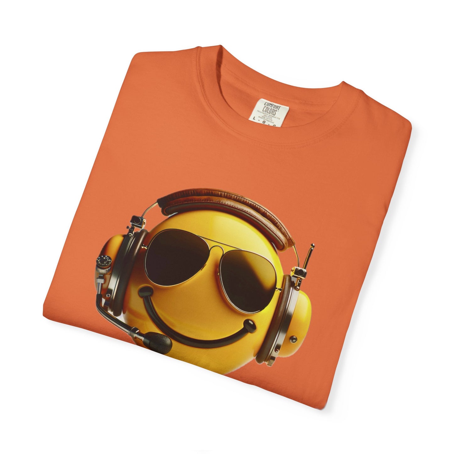 Happy Flying! - Smiley Face Comfort Colors Unisex T-Shirt, Casual Wear, Gift for Pilots, Aviation Lovers, Travel Enthusiasts, Plane Spotting