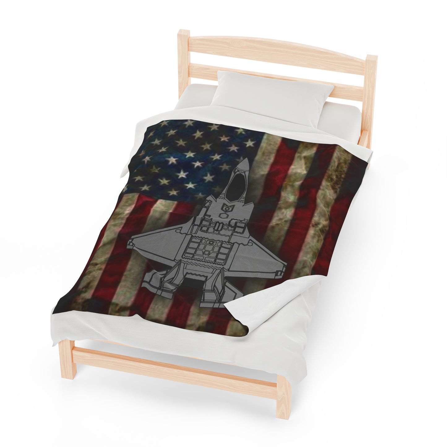 F-35A Old Glory Velveteen Plush Blanket, 3 Sizes