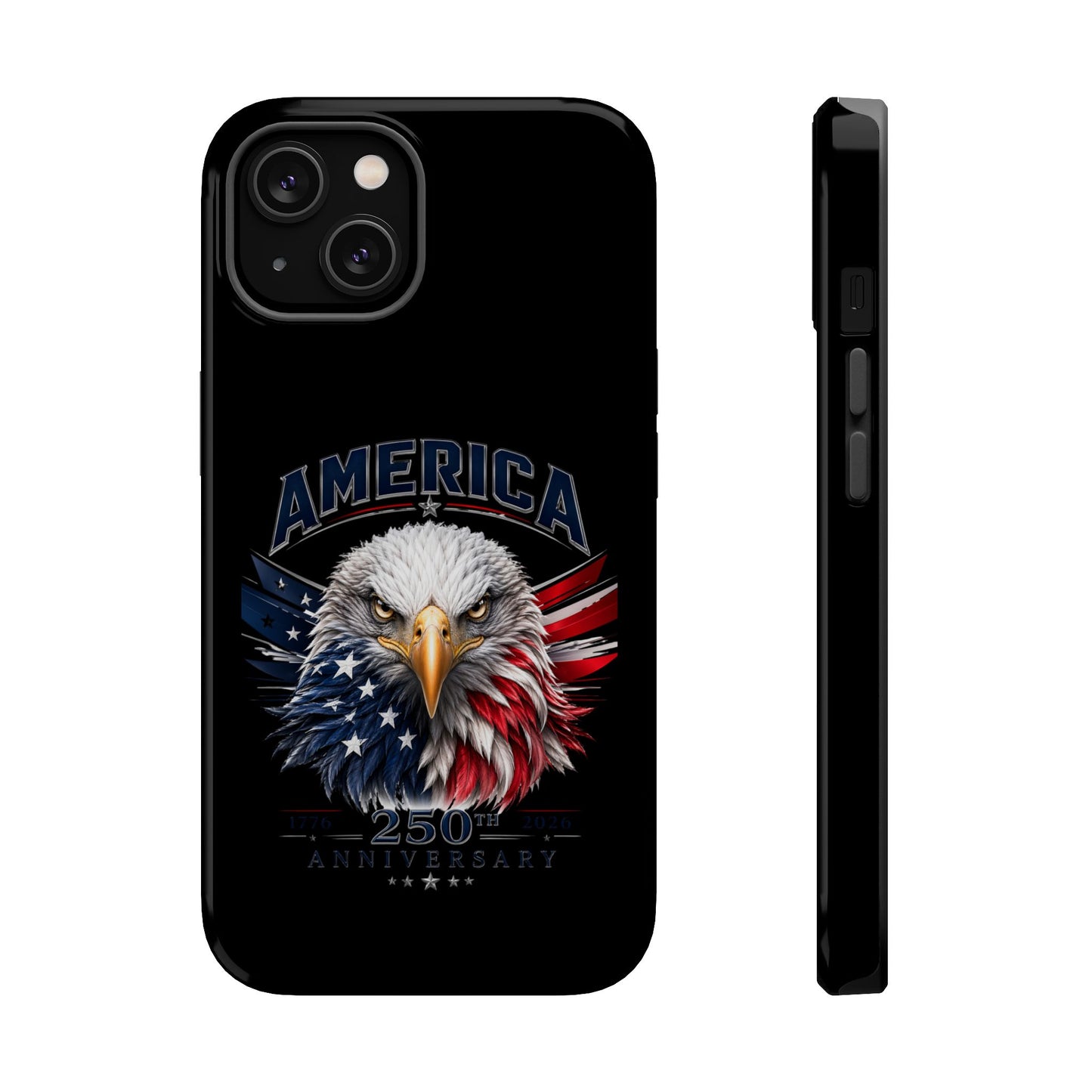 America 250th Anniversary Magnetic Tough Cases for iPhone & Samsung, Black