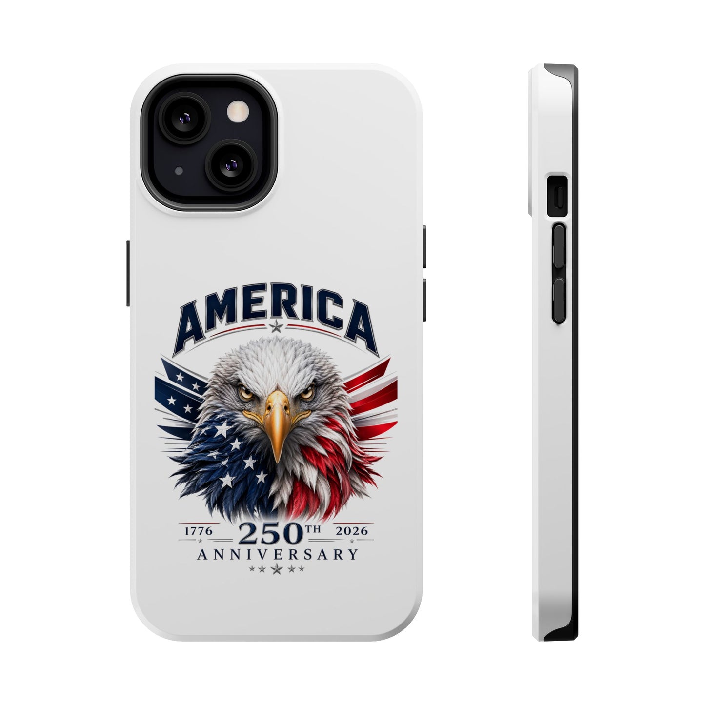 America 250th Anniversary Magnetic Tough Cases for iPhone & Samsung, White