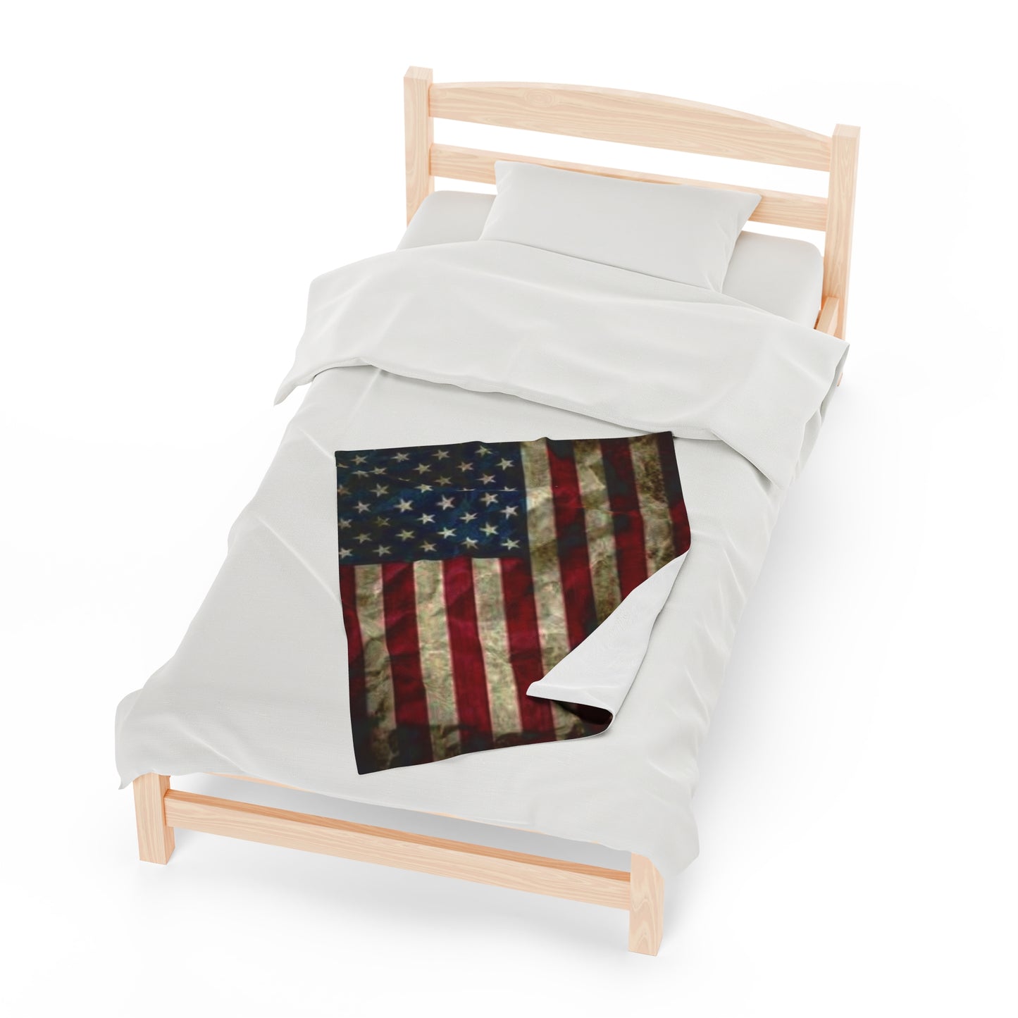 Old Glory Velveteen Plush Blanket, 3 Sizes