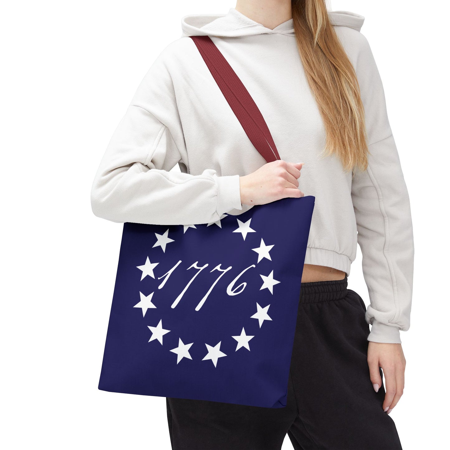 1776 Betsy Ross Flag Tote Bag — Patriotic Independence Day Grocery & Beach Tote