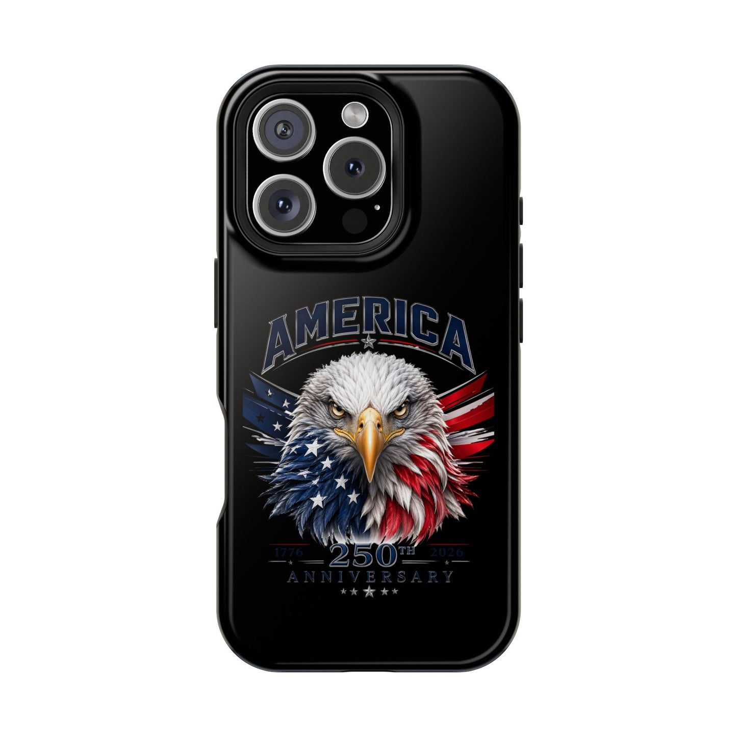 America 250th Anniversary Magnetic Tough Cases for iPhone & Samsung, Black