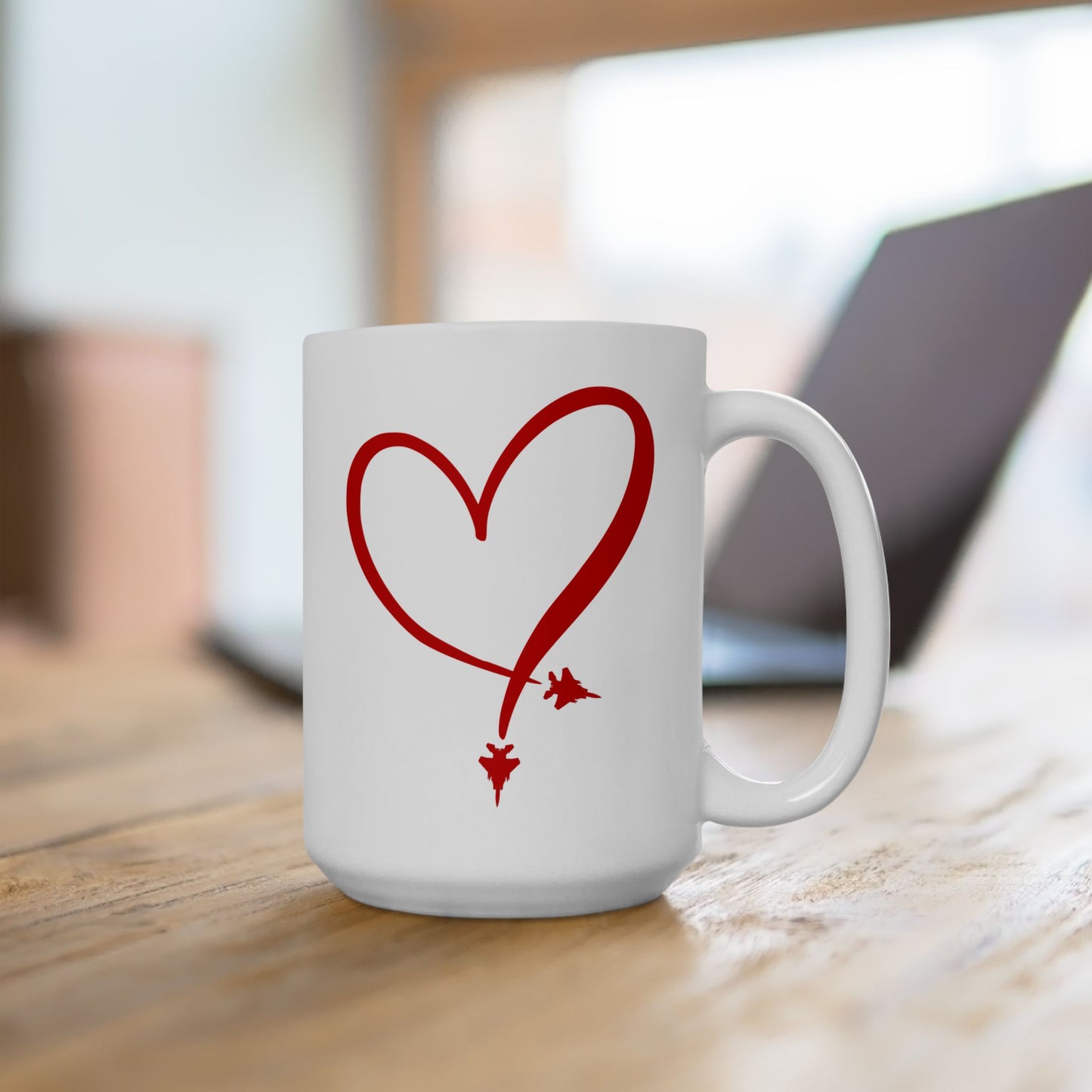 F-15E Heart Contrail Ceramic Mug 15oz