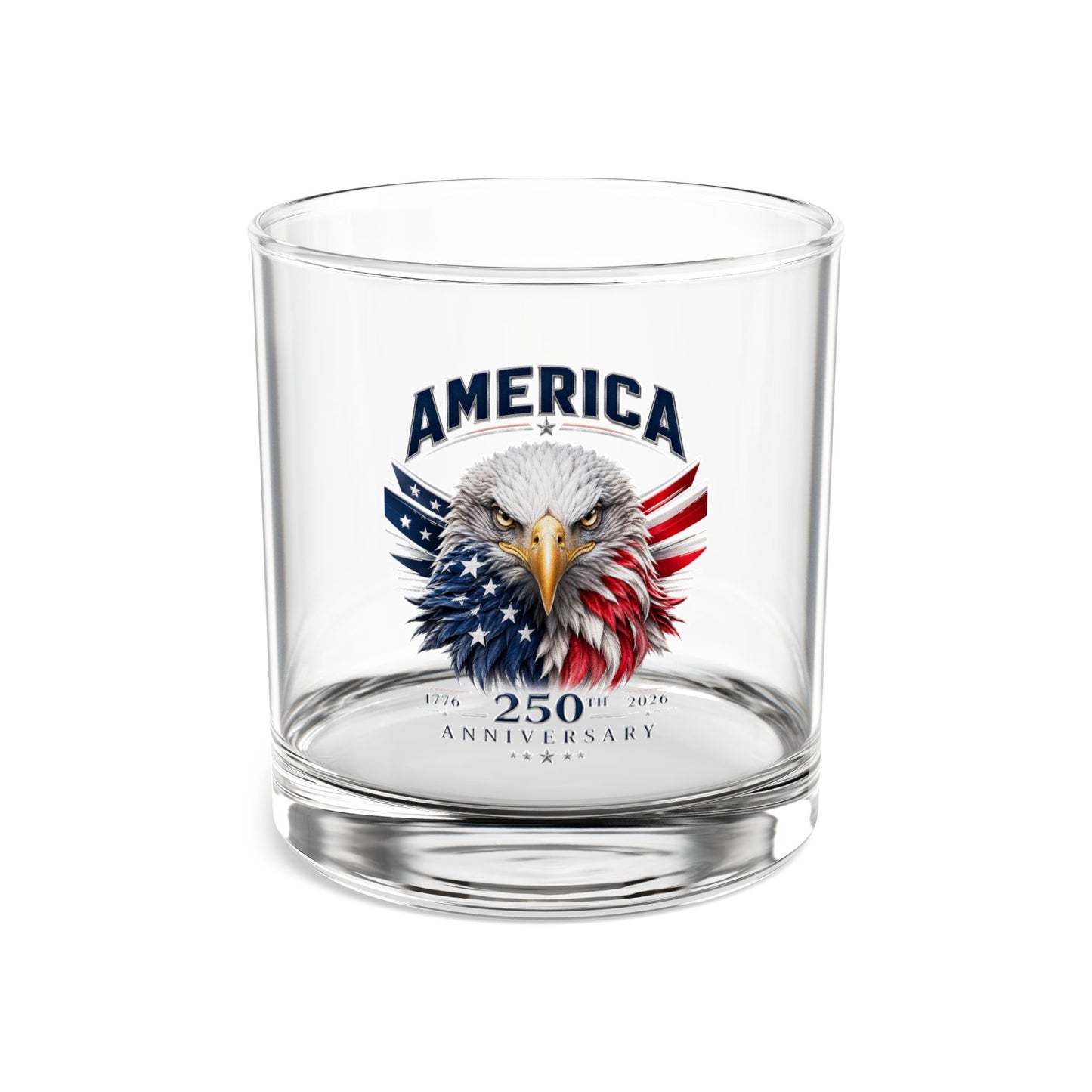 America 250th Anniversary Whiskey Glass, 10oz Rocks Glass