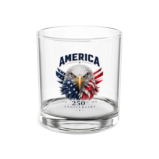 America 250th Anniversary Whiskey Glass, 10oz Rocks Glass