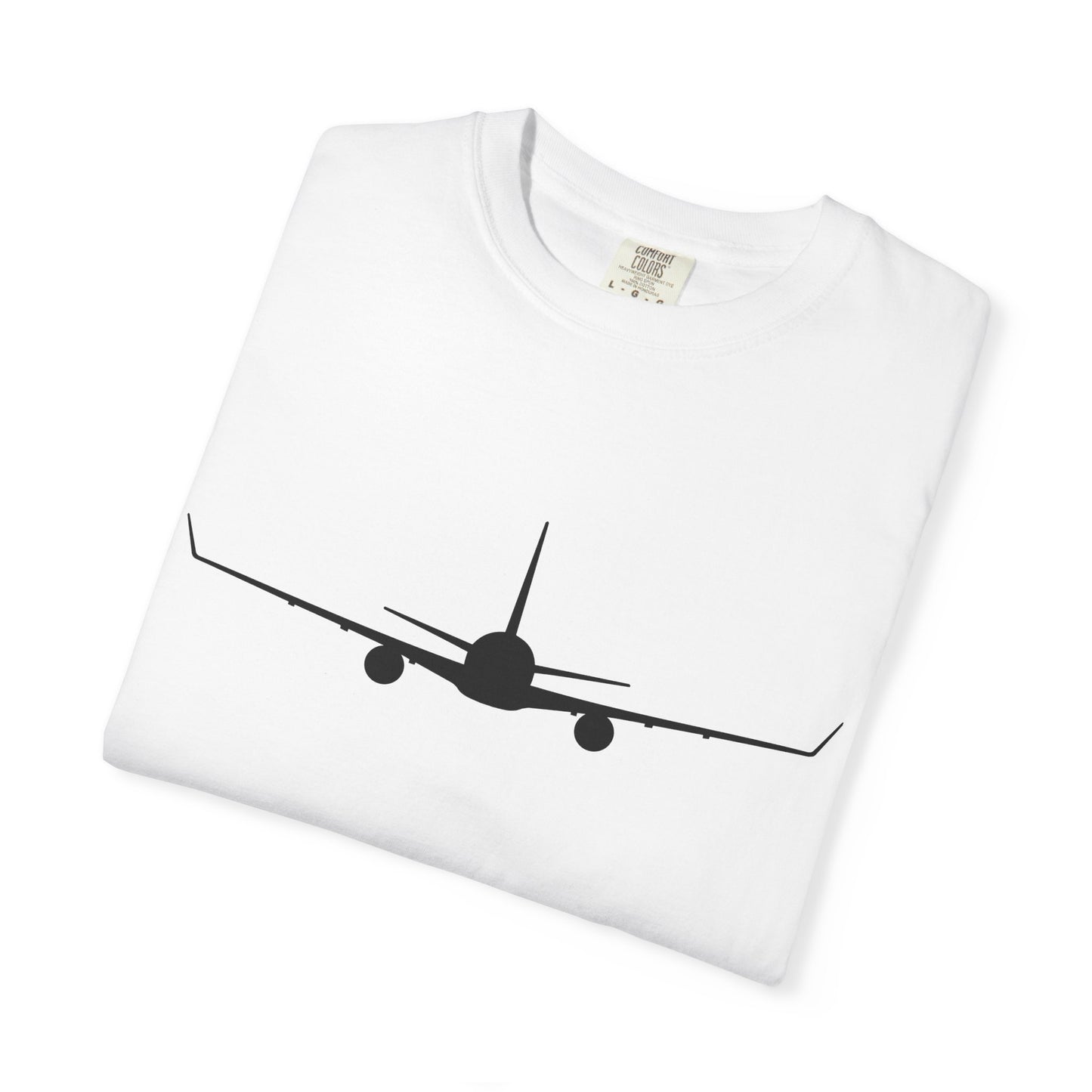 Boeing 767-300 Front Silhouette Comfort Colors Unisex T-Shirt with Airplane Design, Casual Wear, Gift for Pilots, Aviation Lovers, Travel Enthusiasts, Plane Spotting