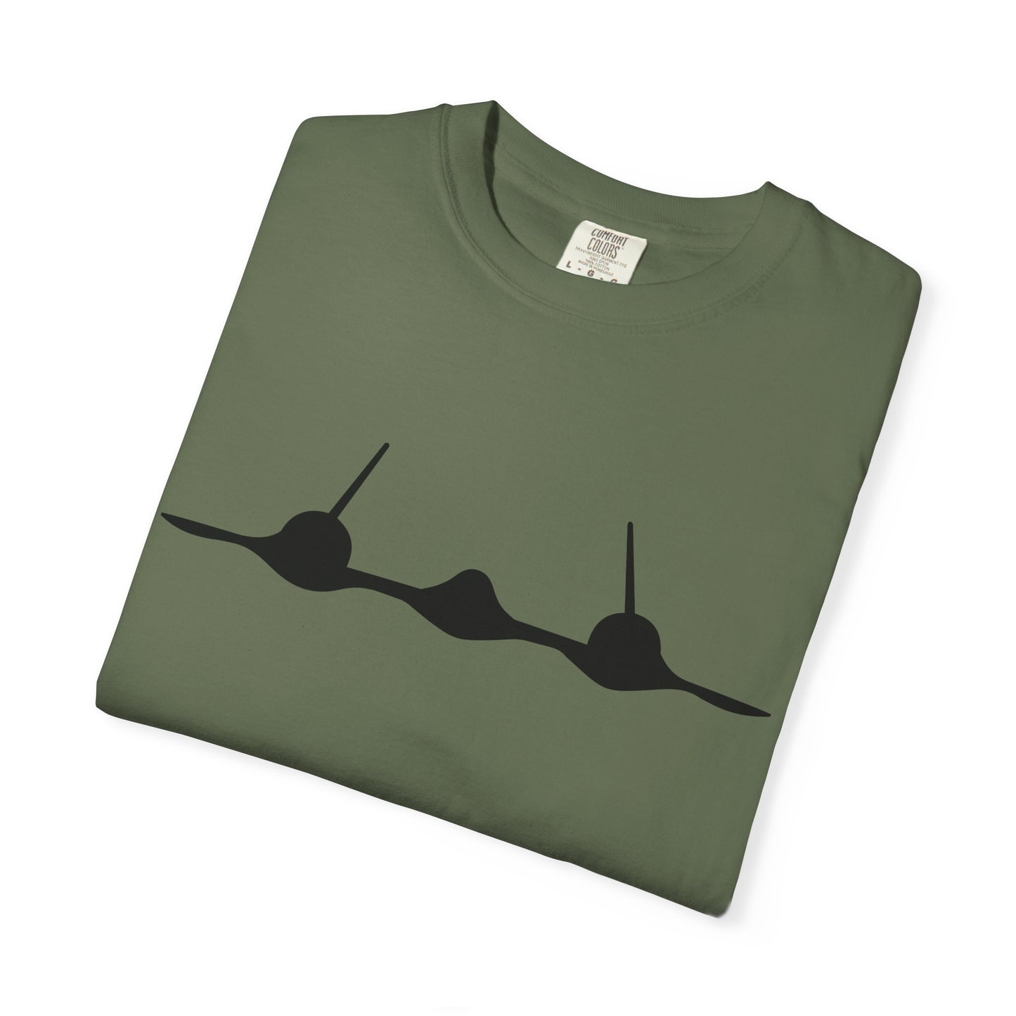 SR-71 Front Silhouette Comfort Colors Unisex T-Shirt with Airplane Design, Casual Wear, Gift for Pilots, Aviation Lovers, Travel Enthusiasts, Plane Spotting