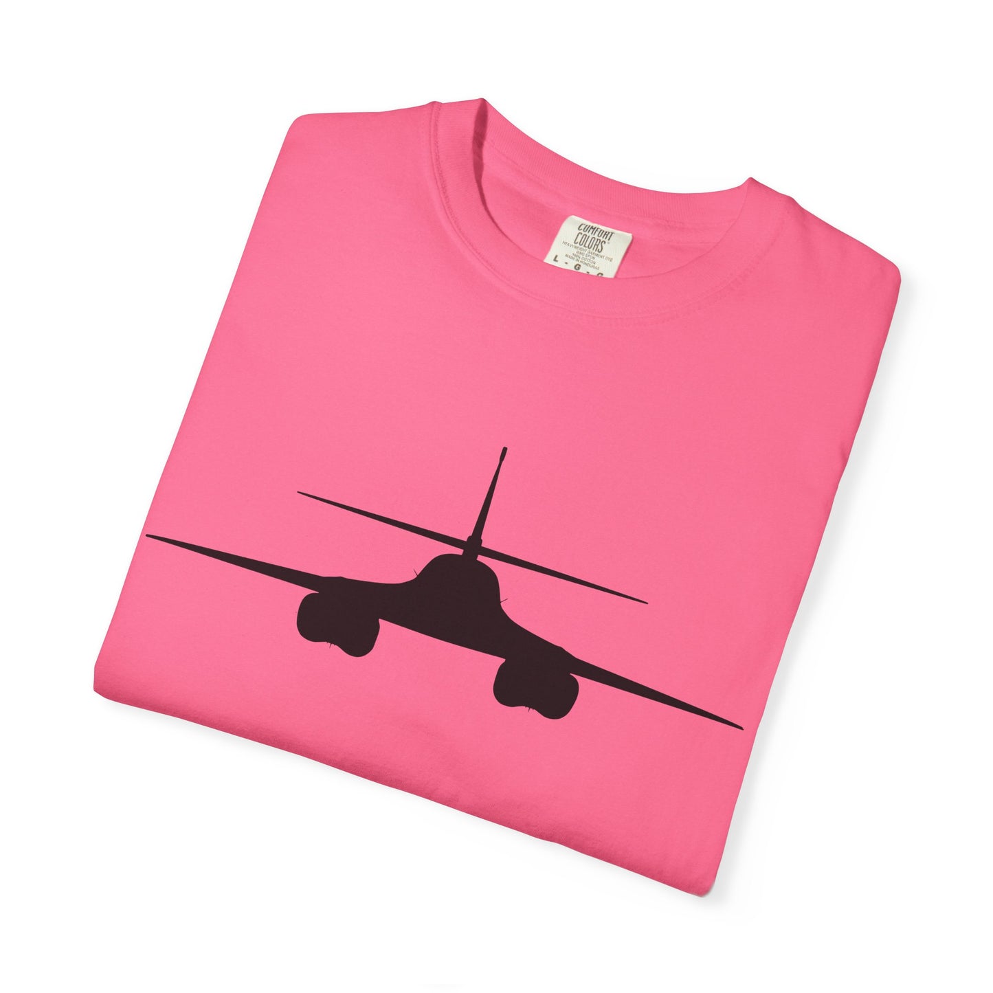 B-1 Front Silhouette Comfort Colors Unisex T-Shirt with Airplane Design, Casual Wear, Gift for Pilots, Aviation Lovers, Travel Enthusiasts, Plane Spotting