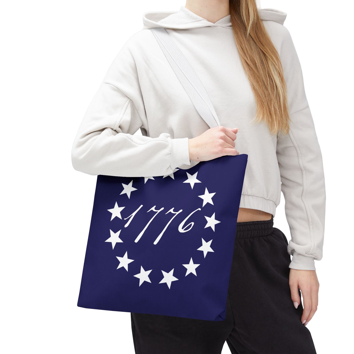 1776 Betsy Ross Flag Tote Bag — Patriotic Independence Day Grocery & Beach Tote