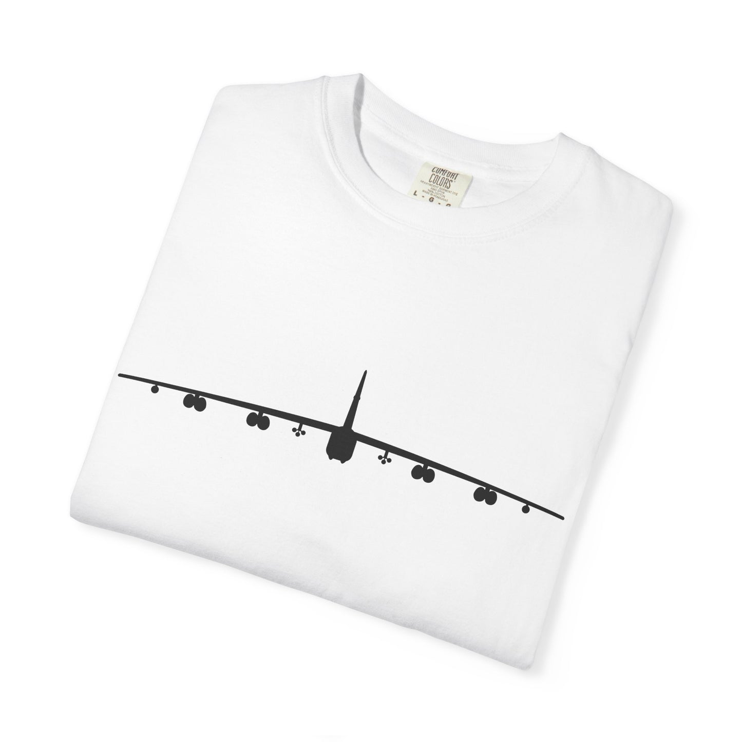 B-52 Front Silhouette Comfort Colors Unisex T-Shirt with Airplane Design, Casual Wear, Gift for Pilots, Aviation Lovers, Travel Enthusiasts, Plane Spotting