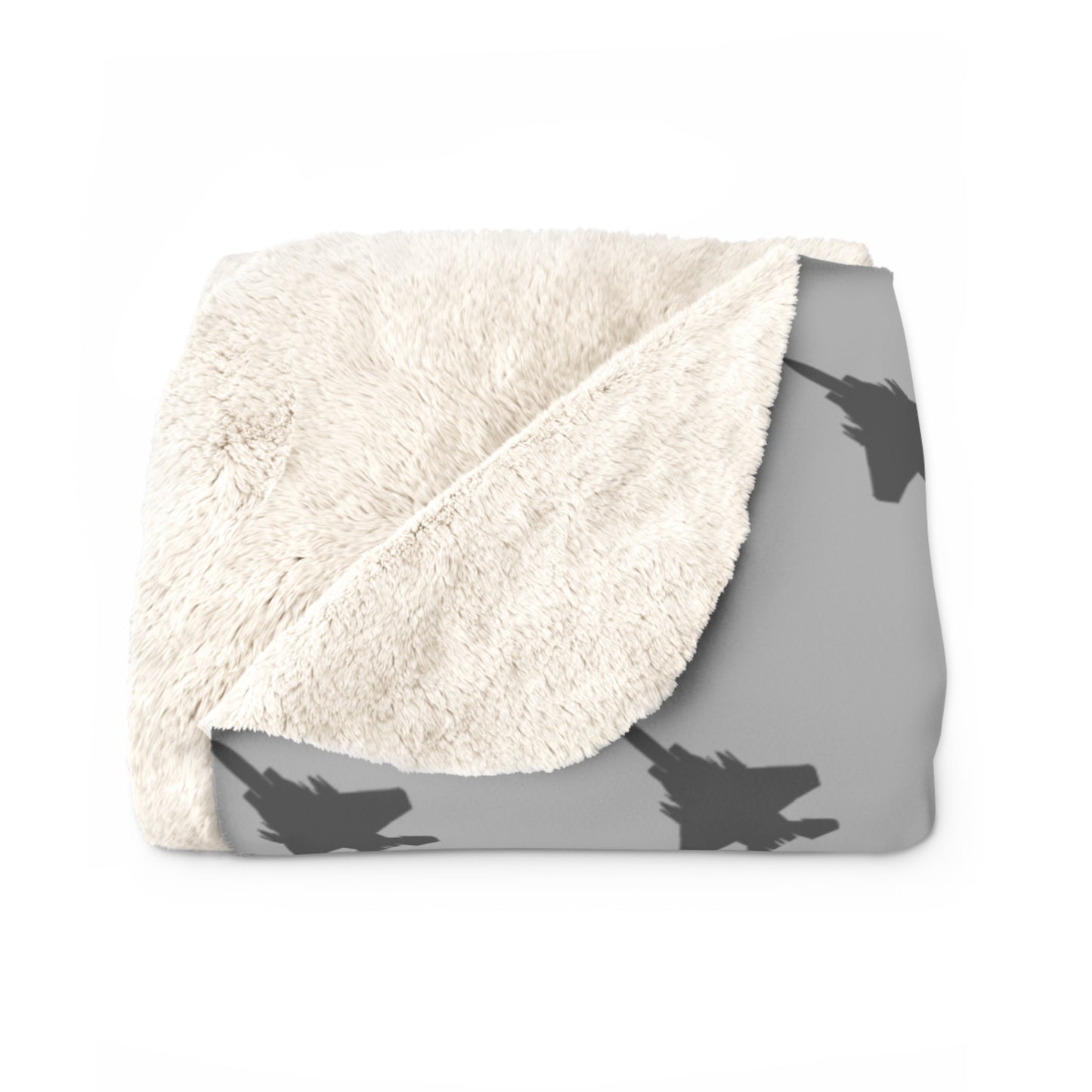 F-15E Sherpa Fleece Blanket, Light Gray