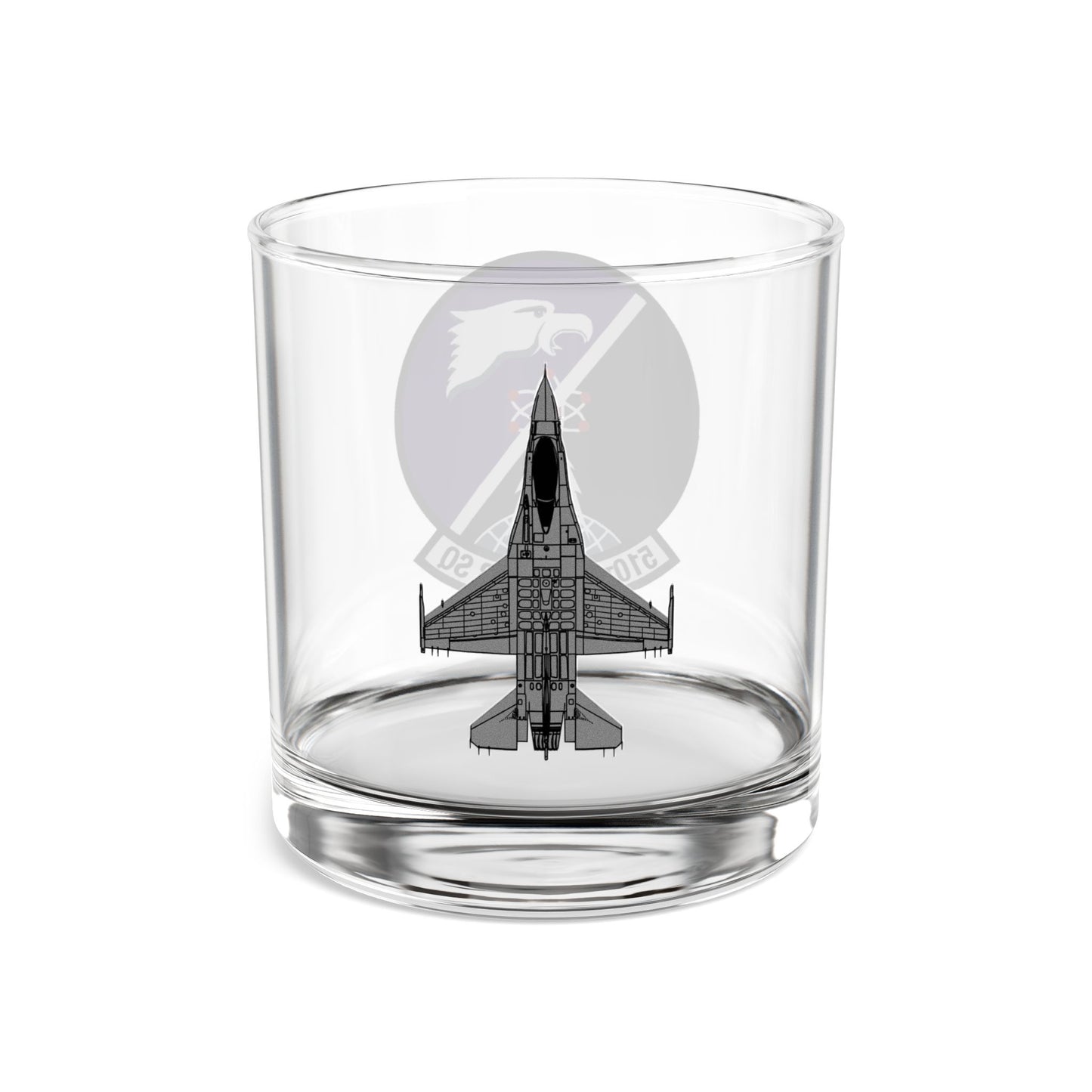 510FS "Buzzards" Rocks Glass, 10oz with F-16