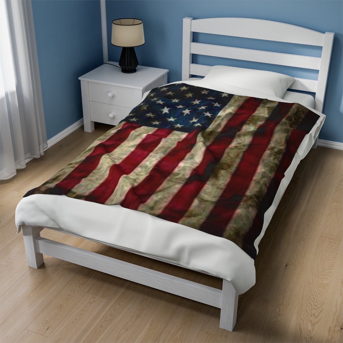 Old Glory Velveteen Plush Blanket, 3 Sizes