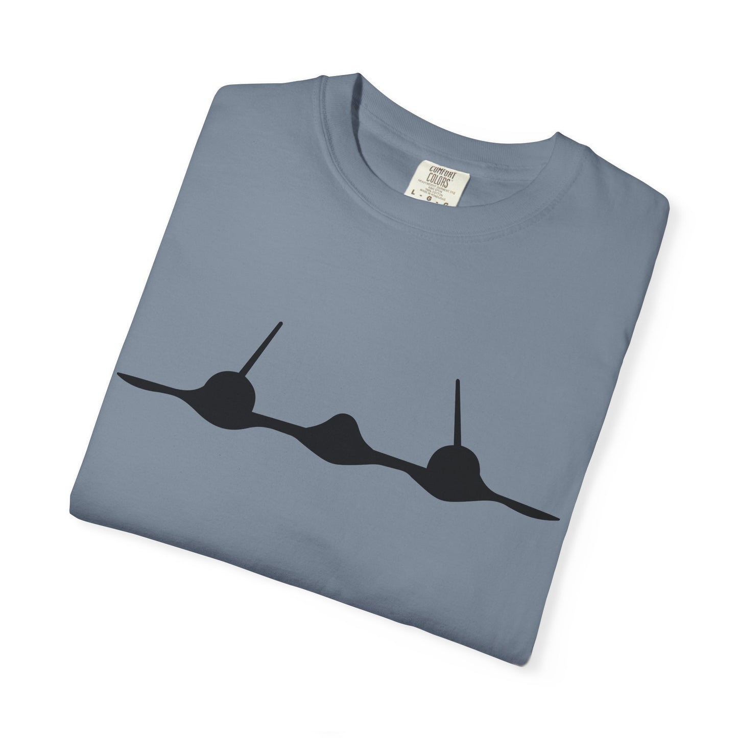 SR-71 Front Silhouette Comfort Colors Unisex T-Shirt with Airplane Design, Casual Wear, Gift for Pilots, Aviation Lovers, Travel Enthusiasts, Plane Spotting