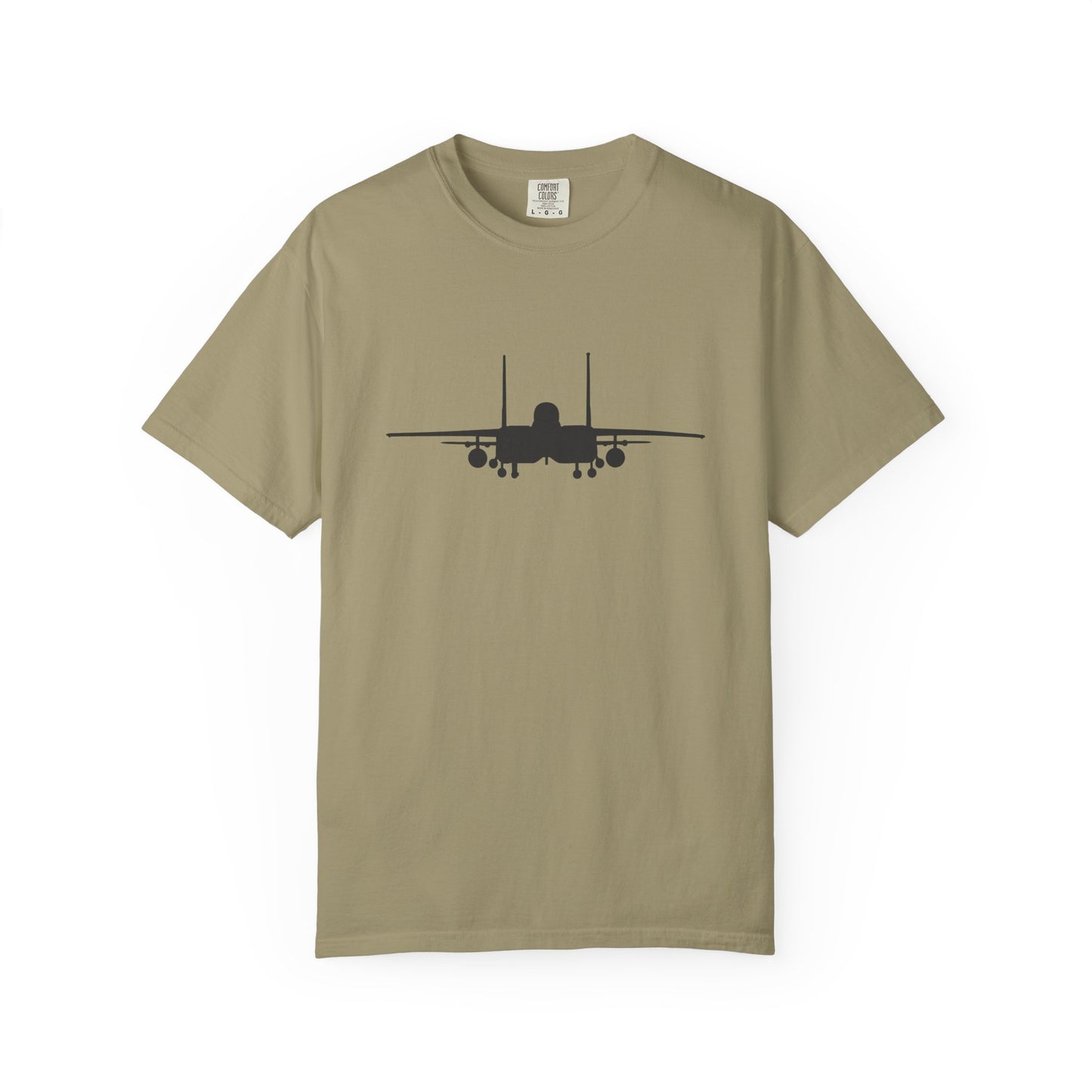 F-15E Front Silhouette Comfort Colors Unisex T-Shirt with Airplane Design, Casual Wear, Gift for Pilots, Aviation Lovers, Travel Enthusiasts, Plane Spotting