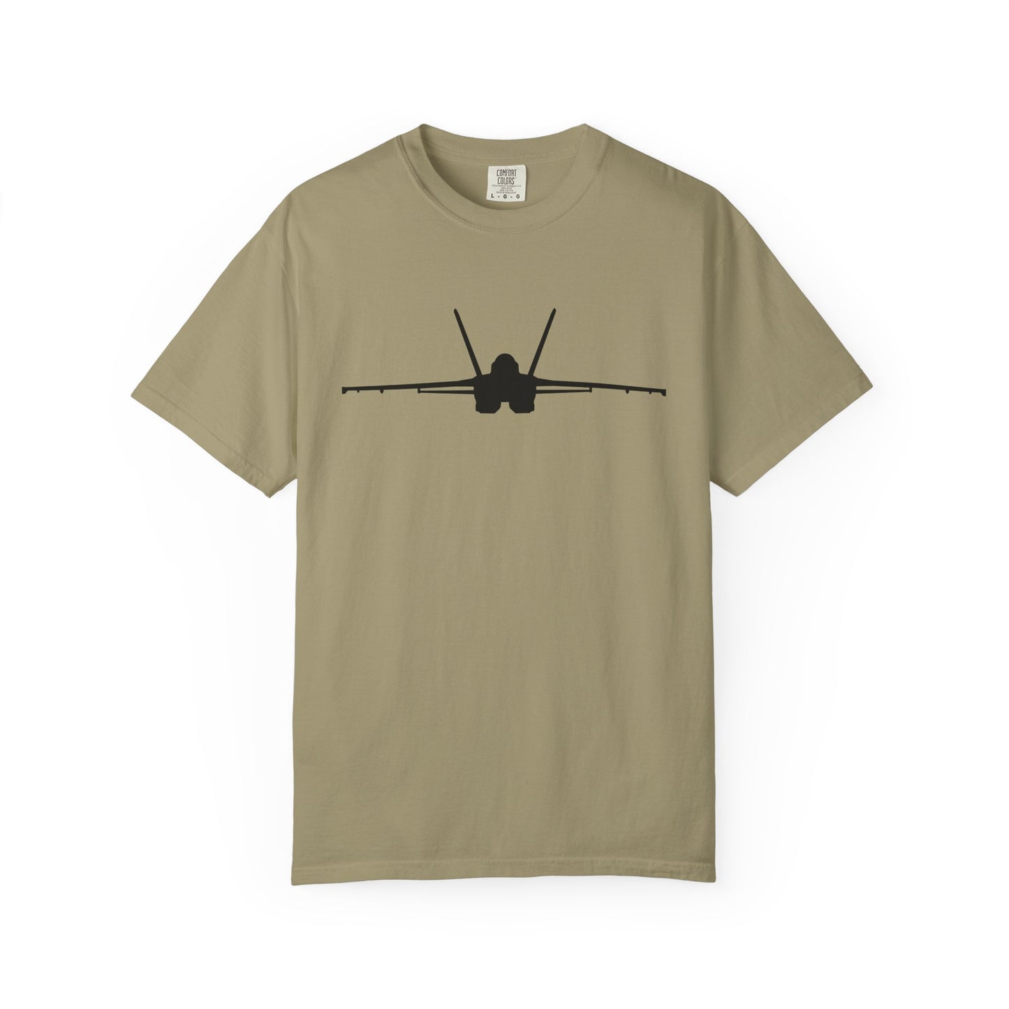 F/A-18 Front Silhouette Comfort Colors Unisex T-Shirt with Airplane Design, Casual Wear, Gift for Pilots, Aviation Lovers, Travel Enthusiasts, Plane Spotting