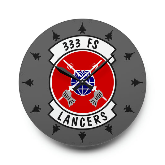 333FS "Lancers" Acrylic Wall Clock, Round or Square Options