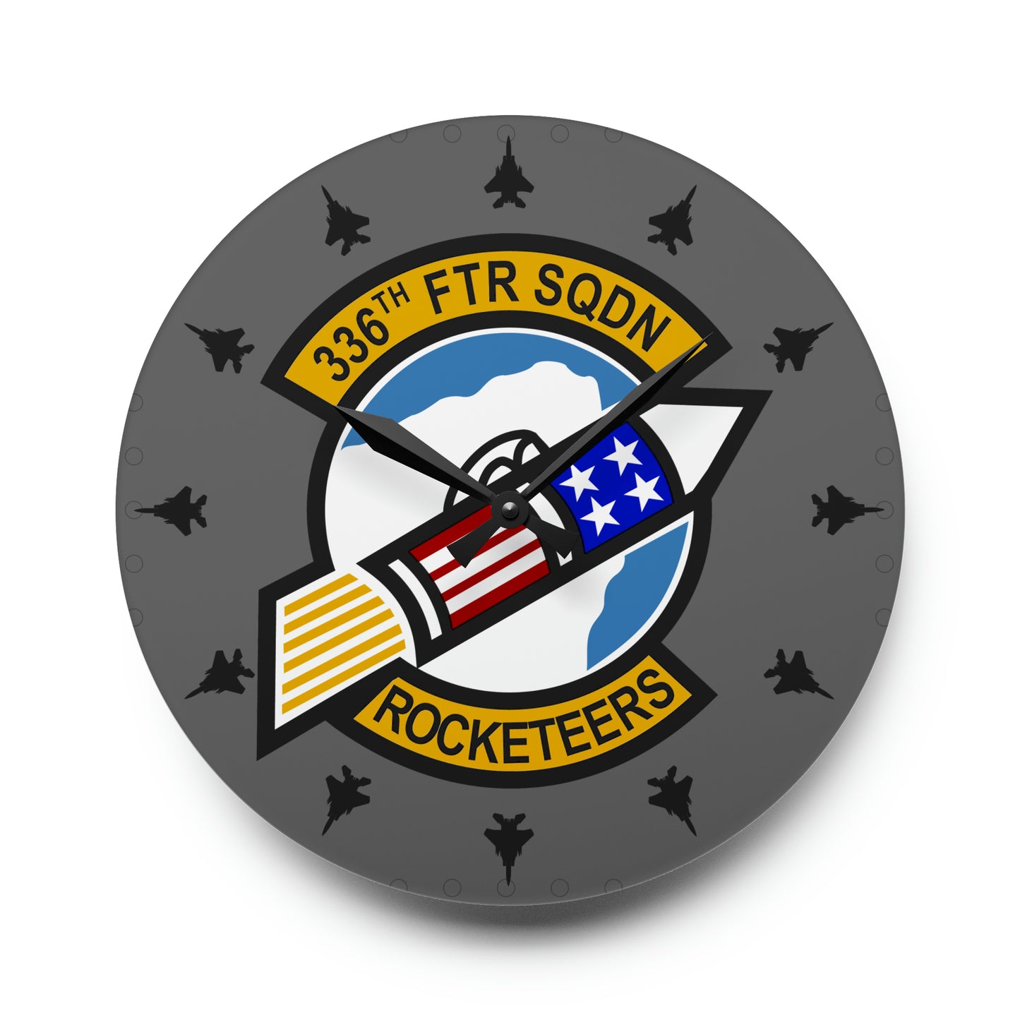 336FS "Rocketeers" Acrylic Wall Clock, Round or Square Options