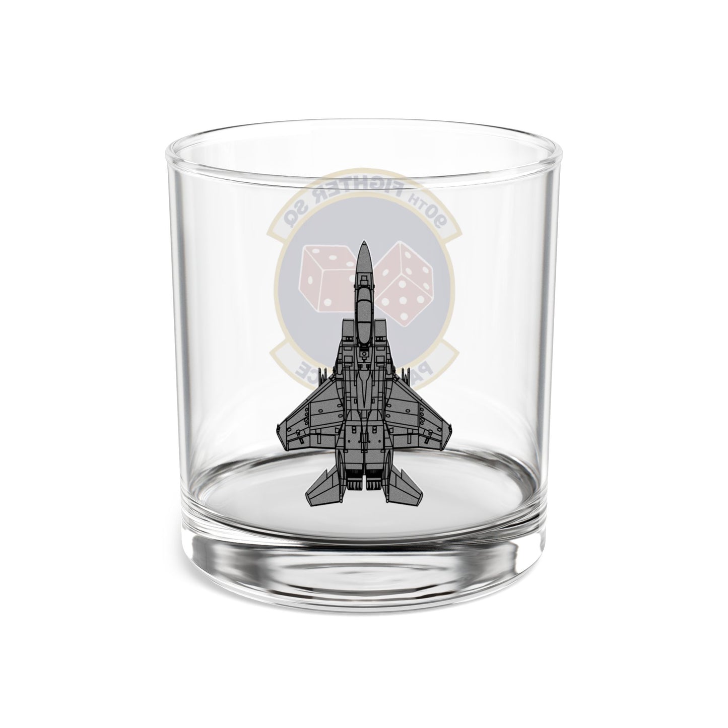 90FS "Pair-O-Dice" Rocks Glass, 10oz with F-15E