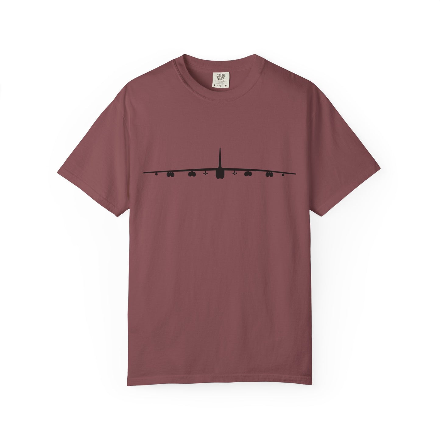 B-52 Front Silhouette Comfort Colors Unisex T-Shirt with Airplane Design, Casual Wear, Gift for Pilots, Aviation Lovers, Travel Enthusiasts, Plane Spotting