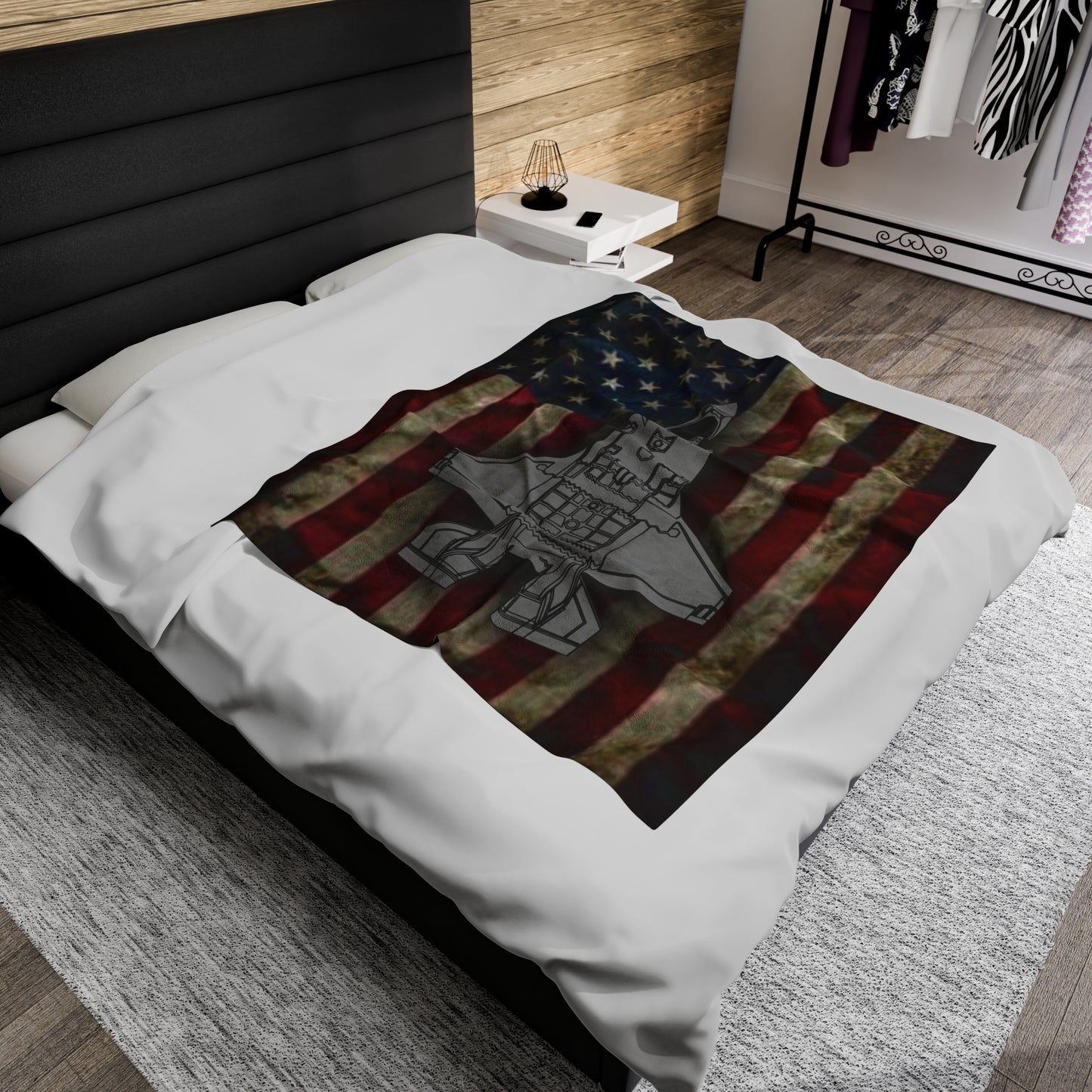 F-35A Old Glory Velveteen Plush Blanket, 3 Sizes