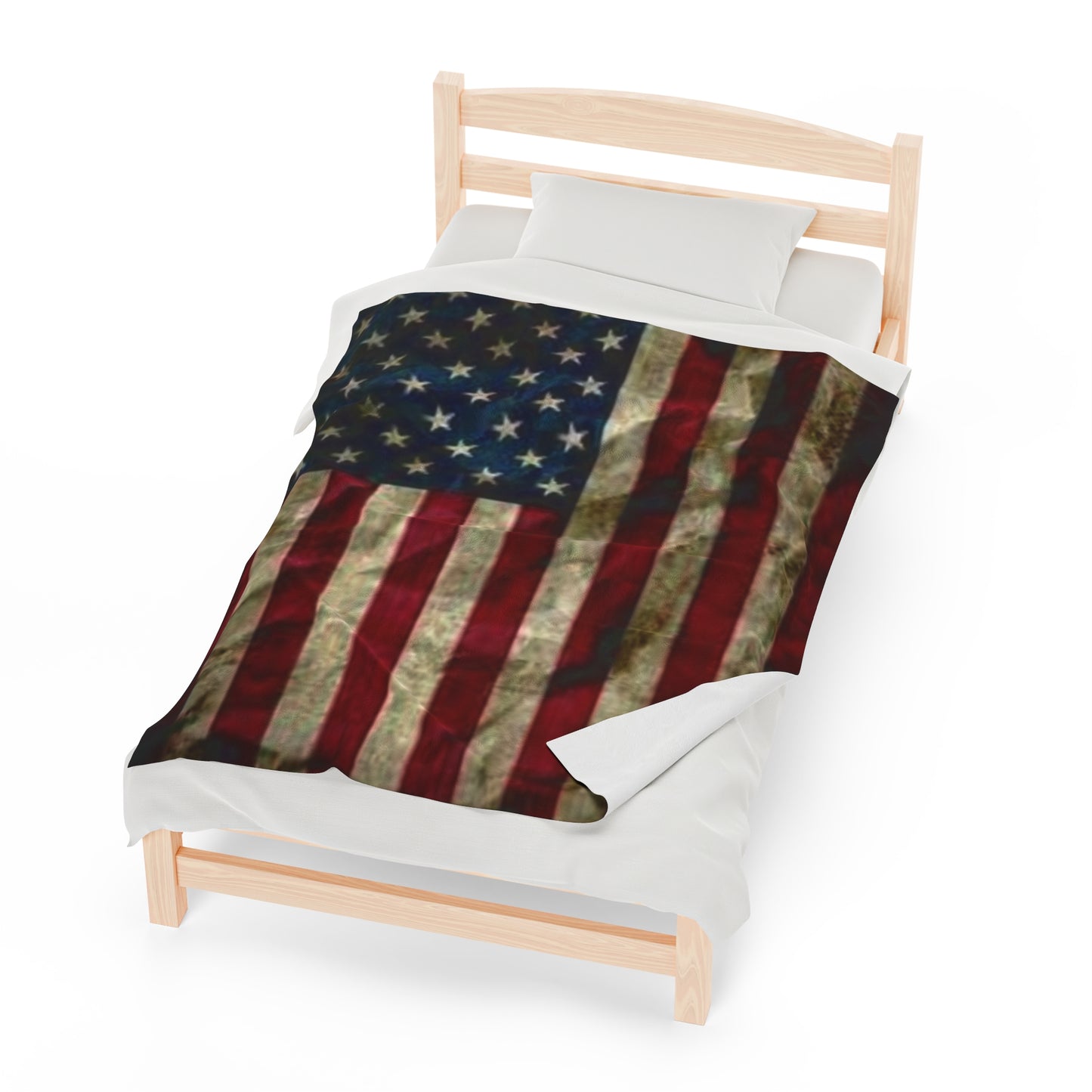 Old Glory Velveteen Plush Blanket, 3 Sizes