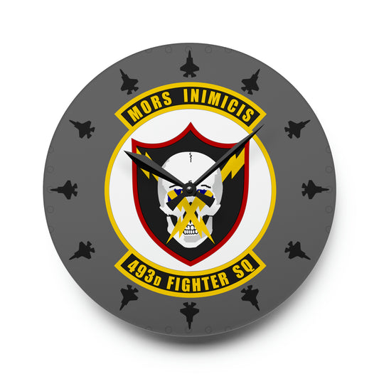 493FS "Grim Reapers" F-35A Acrylic Wall Clock, Round or Square Options