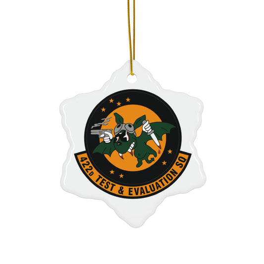422TES "Green Bats" Ceramic Ornament, Circle or Snowflake Shape
