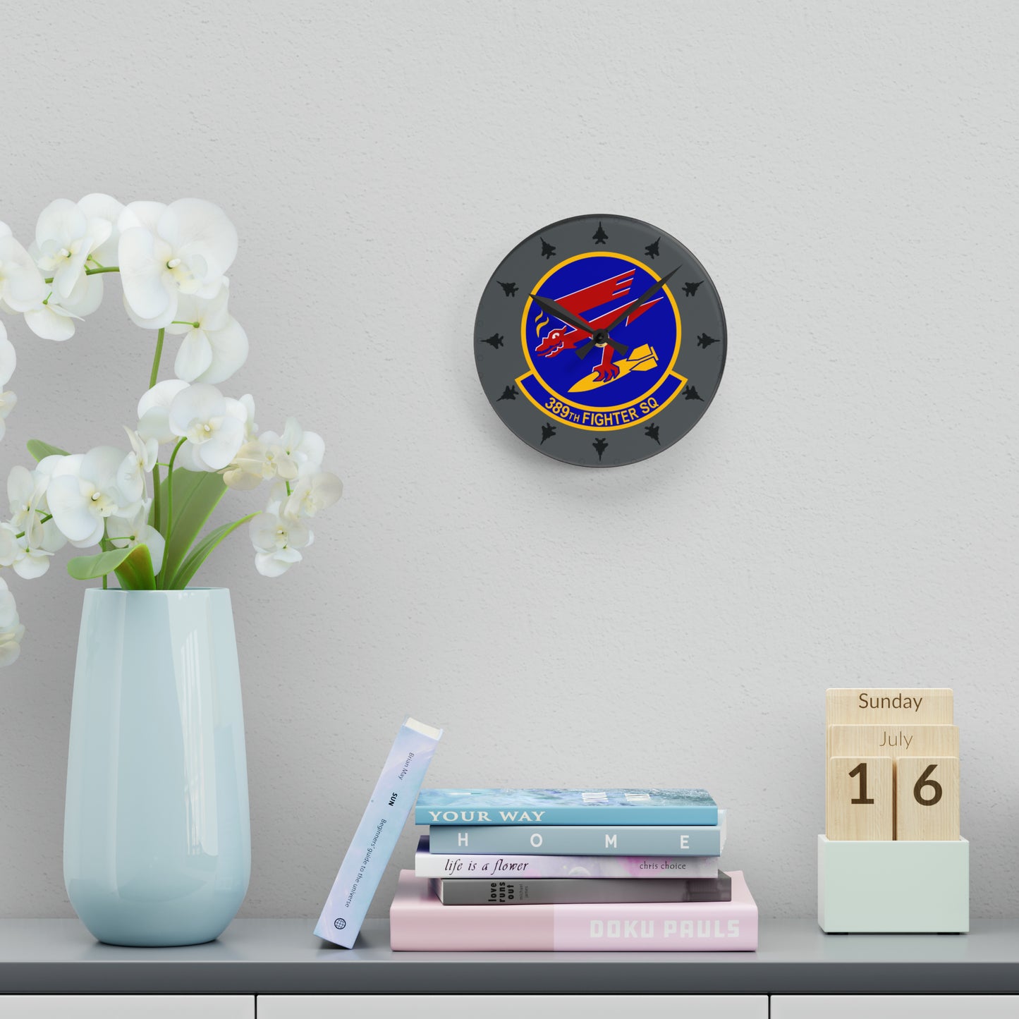 389FS "T-Bolts" Acrylic Wall Clock, Round or Square Options