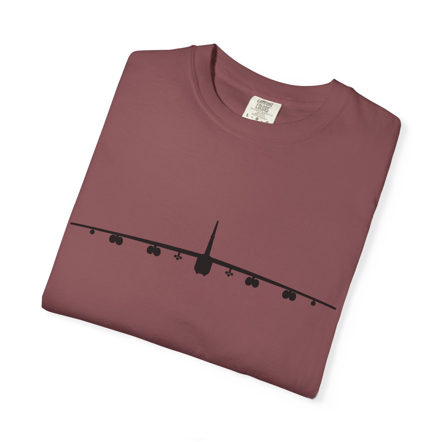 B-52 Front Silhouette Comfort Colors Unisex T-Shirt with Airplane Design, Casual Wear, Gift for Pilots, Aviation Lovers, Travel Enthusiasts, Plane Spotting
