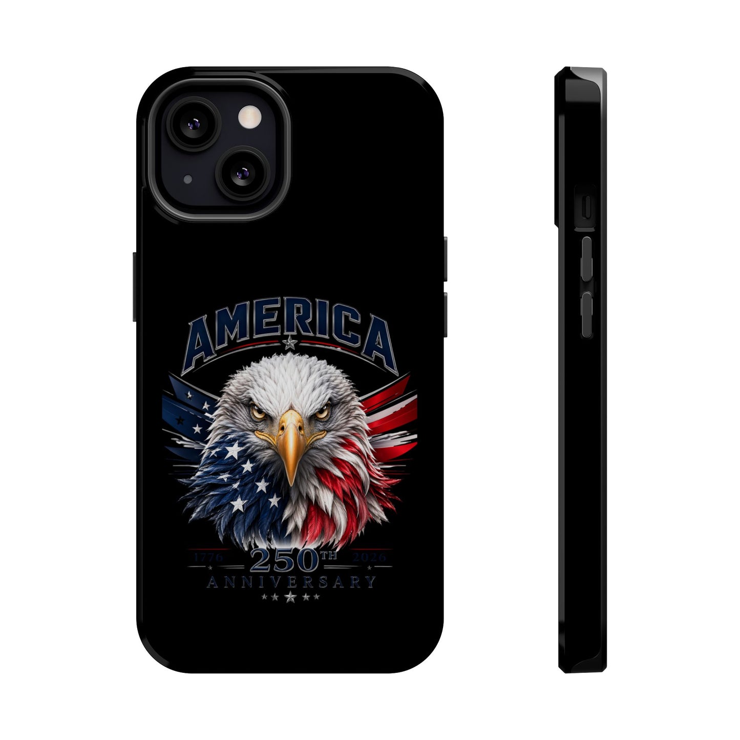 America 250th Anniversary Magnetic Tough Cases for iPhone & Samsung, Black
