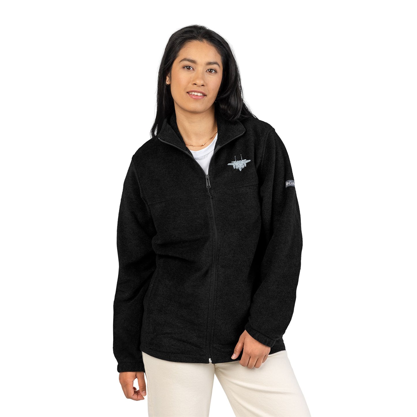 F-15E Angled Front Silhouette Embroidered Columbia Fleece Jacket