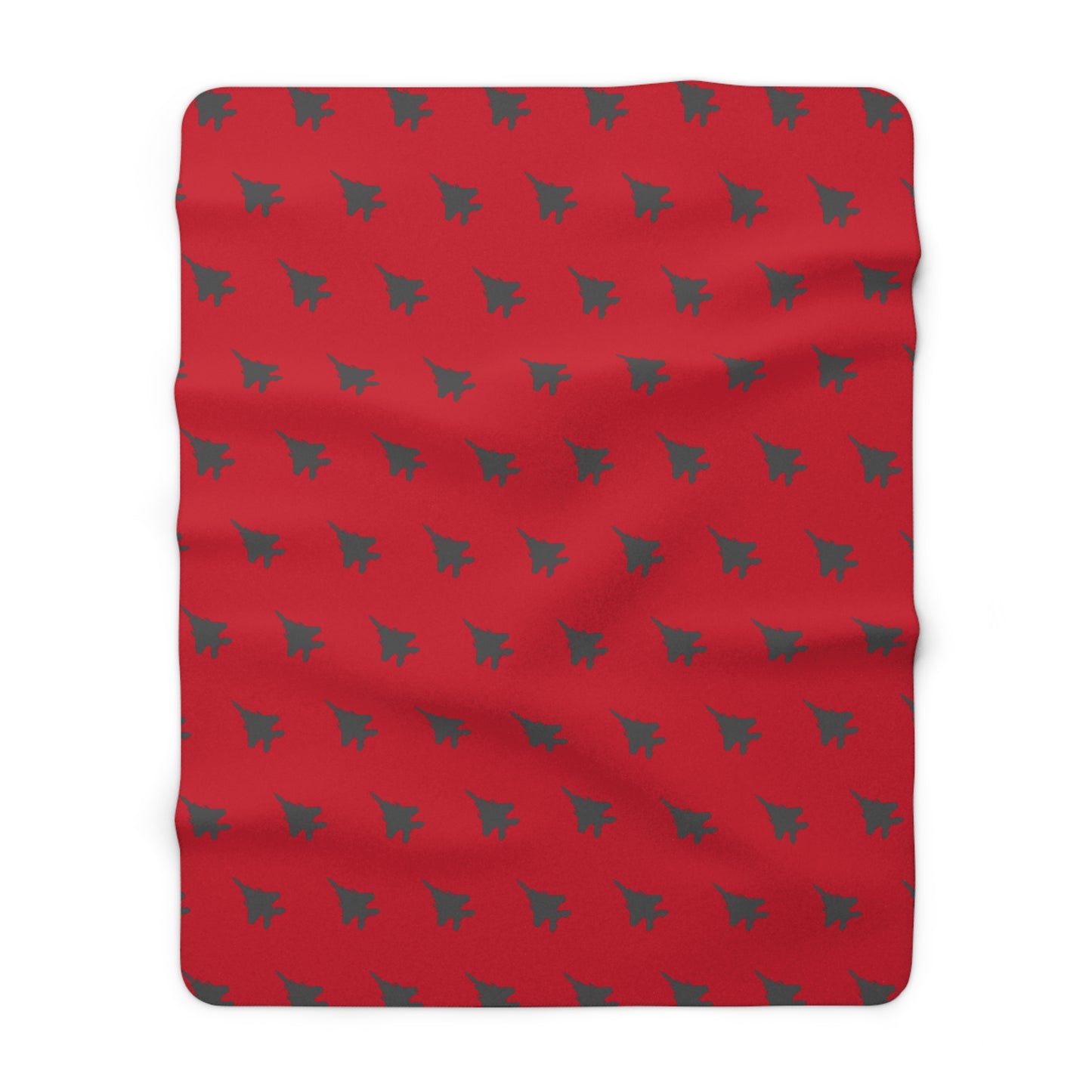 F-15E Pattern Sherpa Fleece Blanket, Red