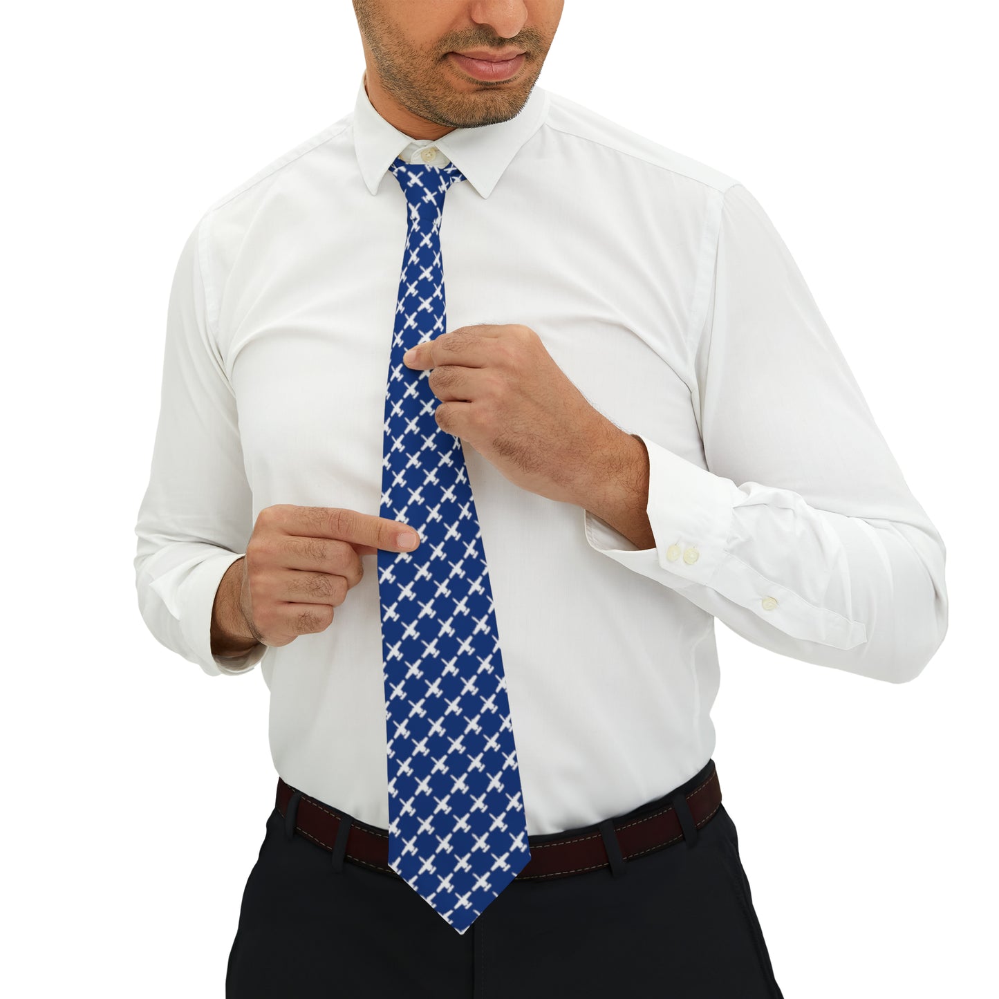 A-10 Necktie, Blue/White