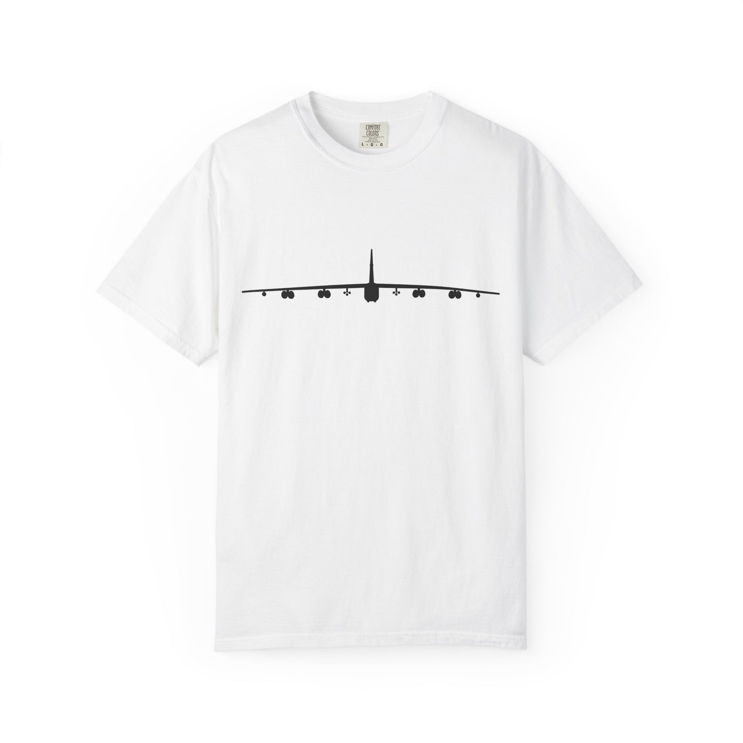 B-52 Front Silhouette Comfort Colors Unisex T-Shirt with Airplane Design, Casual Wear, Gift for Pilots, Aviation Lovers, Travel Enthusiasts, Plane Spotting