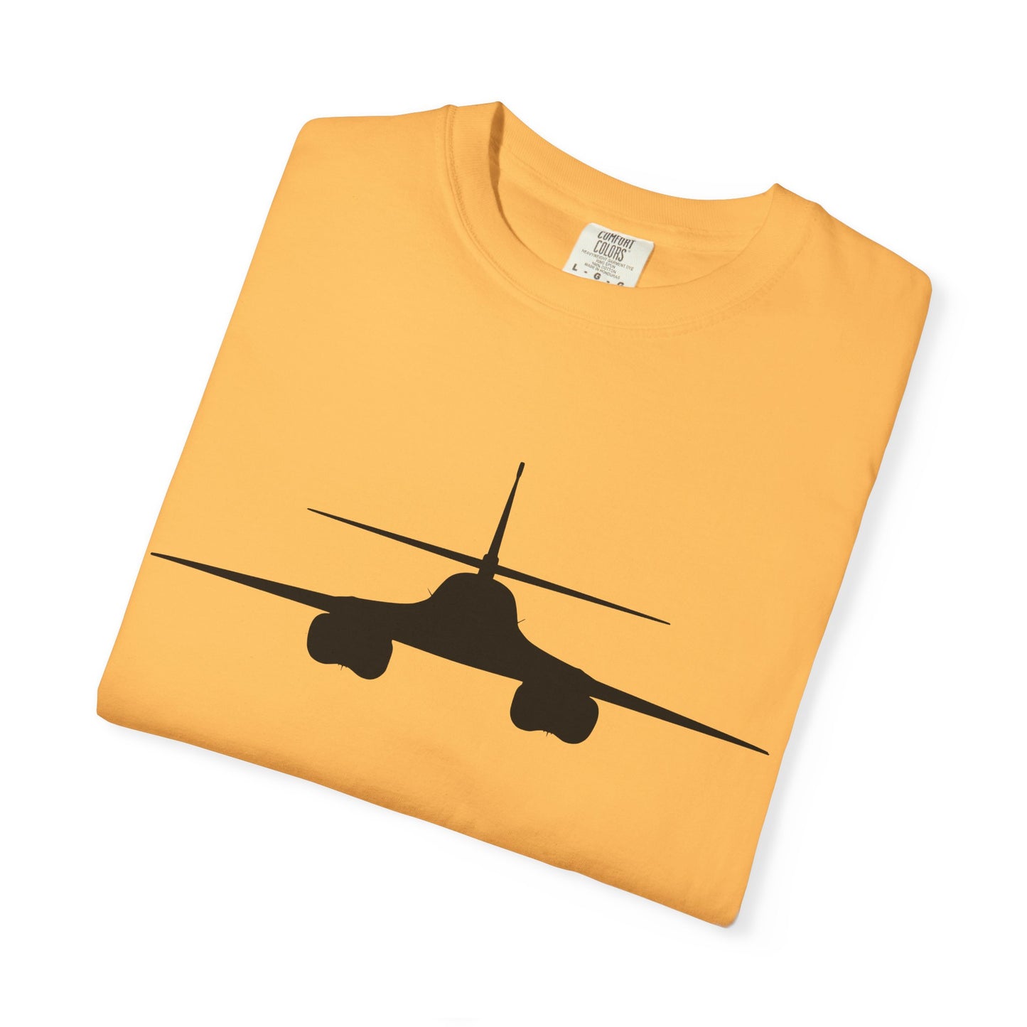 B-1 Front Silhouette Comfort Colors Unisex T-Shirt with Airplane Design, Casual Wear, Gift for Pilots, Aviation Lovers, Travel Enthusiasts, Plane Spotting