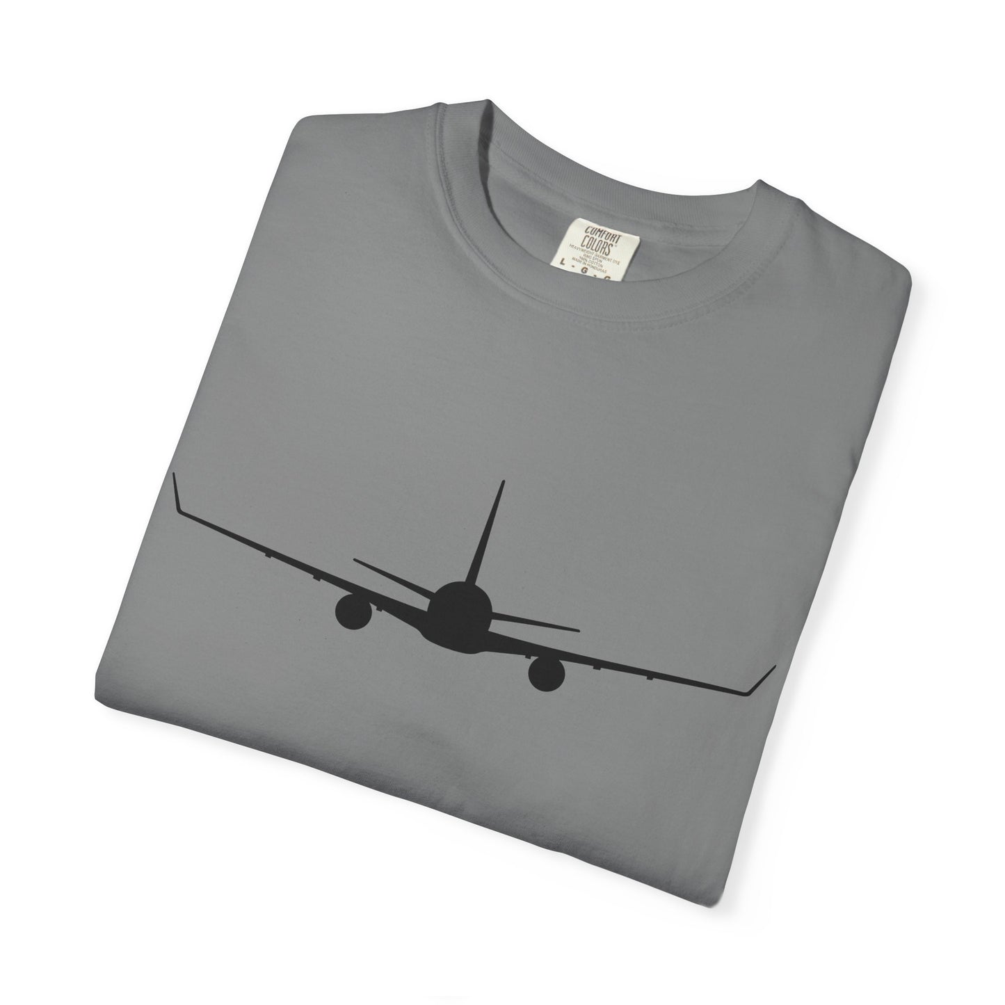 Boeing 767-300 Front Silhouette Comfort Colors Unisex T-Shirt with Airplane Design, Casual Wear, Gift for Pilots, Aviation Lovers, Travel Enthusiasts, Plane Spotting