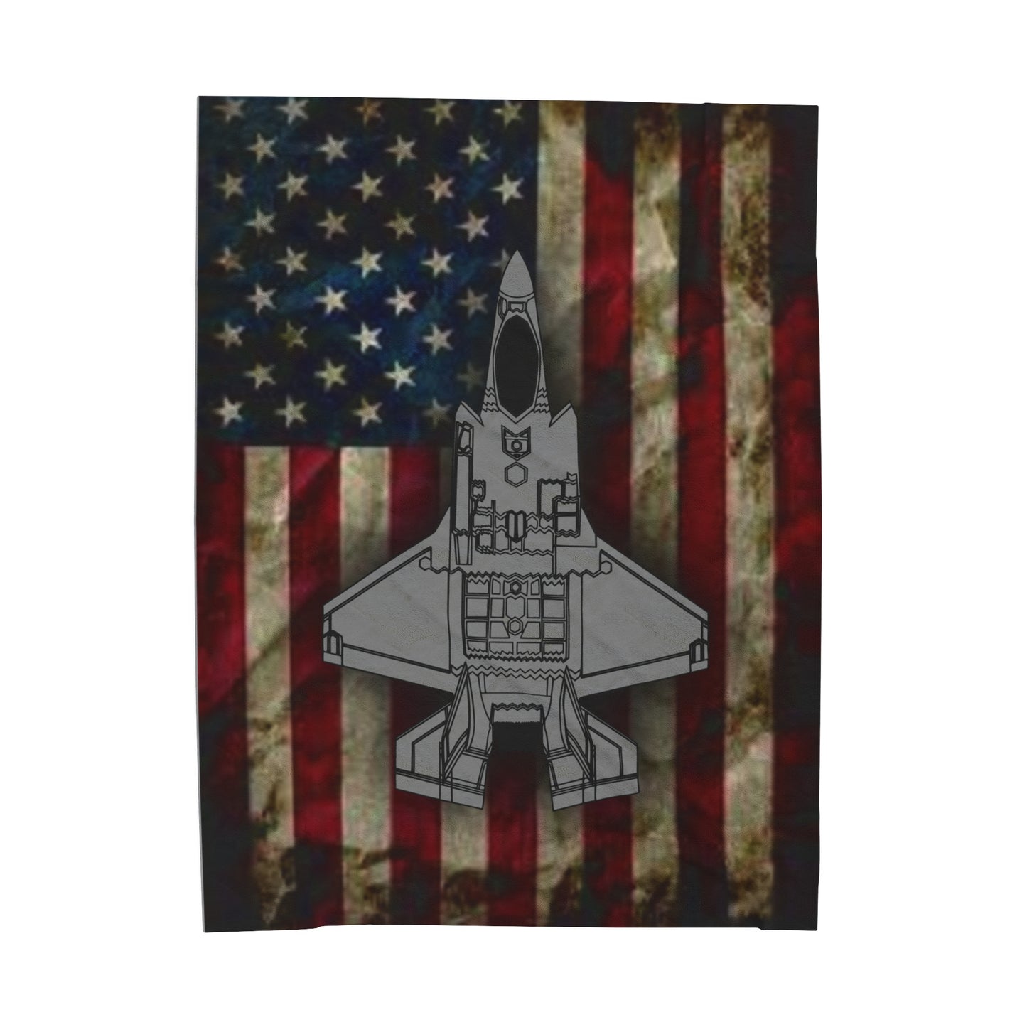 F-35A Old Glory Velveteen Plush Blanket, 3 Sizes