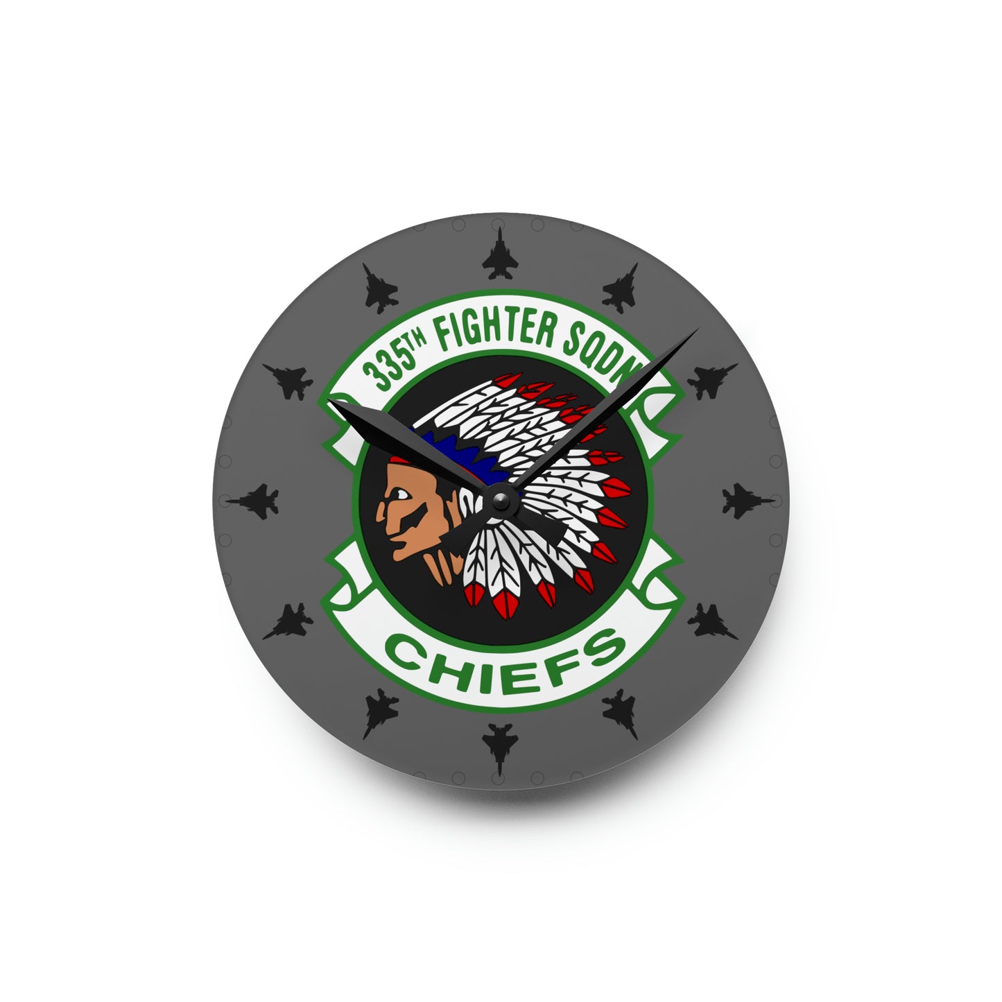 335FS "Chiefs" Acrylic Wall Clock, Round or Square Options