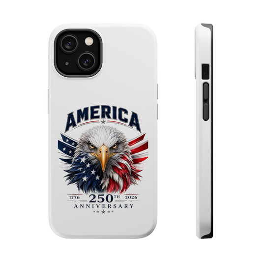 America 250th Anniversary Magnetic Tough Cases for iPhone & Samsung, White
